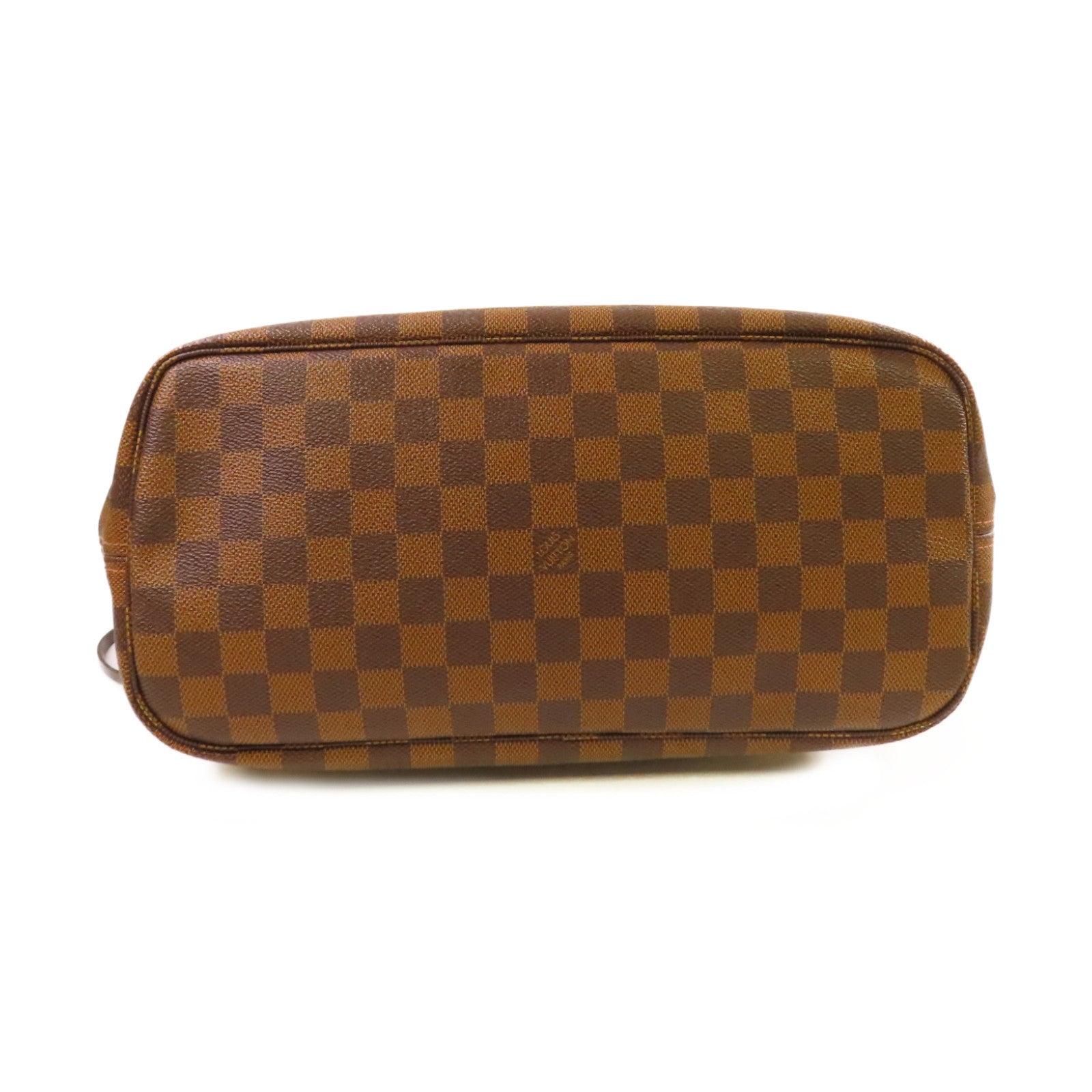 LOUIS VUITTON 【激減優惠】Damier Ebene Neverfull MM Tote Bag金扣肩背袋啡色/紅色