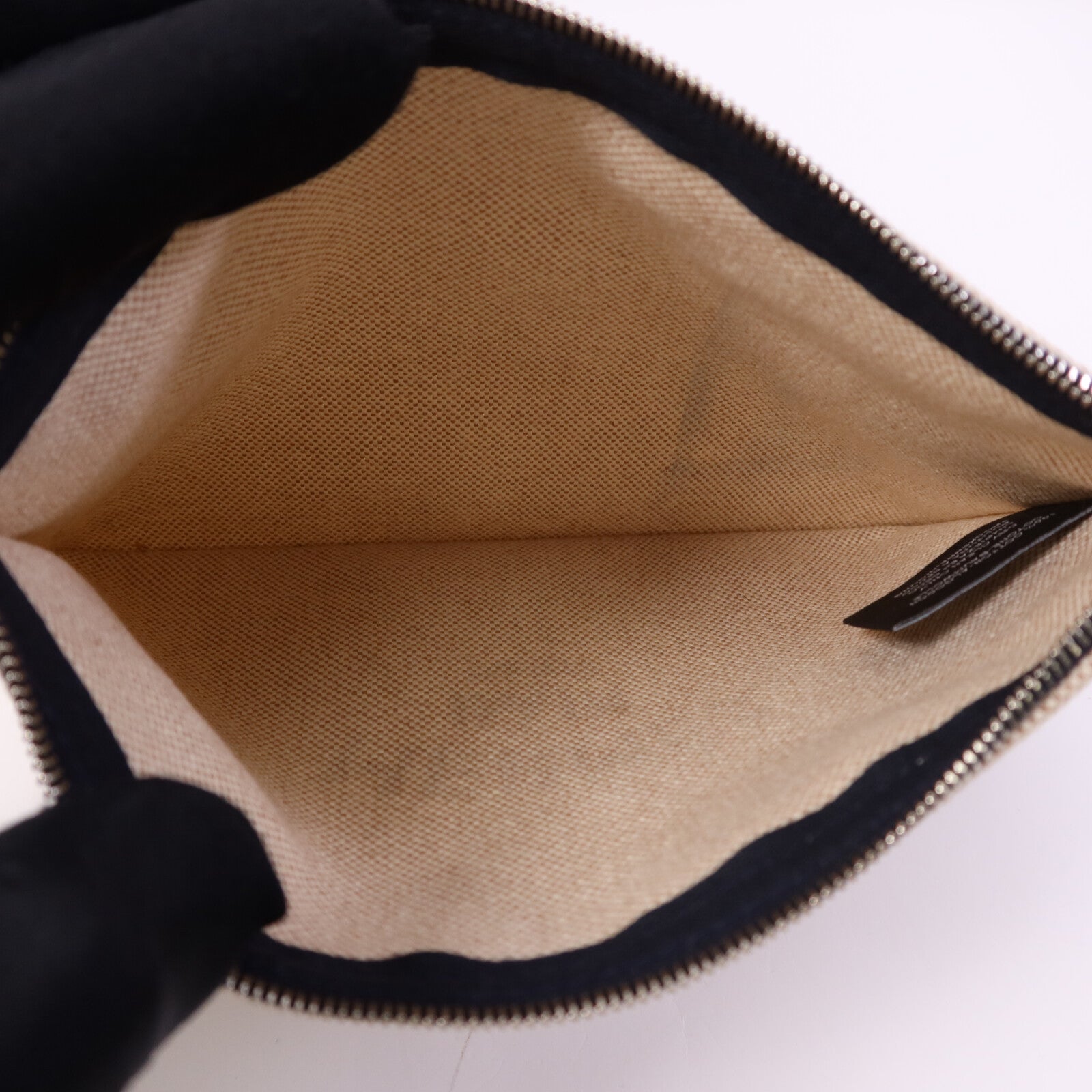 HERMES 棉質Trousse Flat Pouch銀扣手拿包