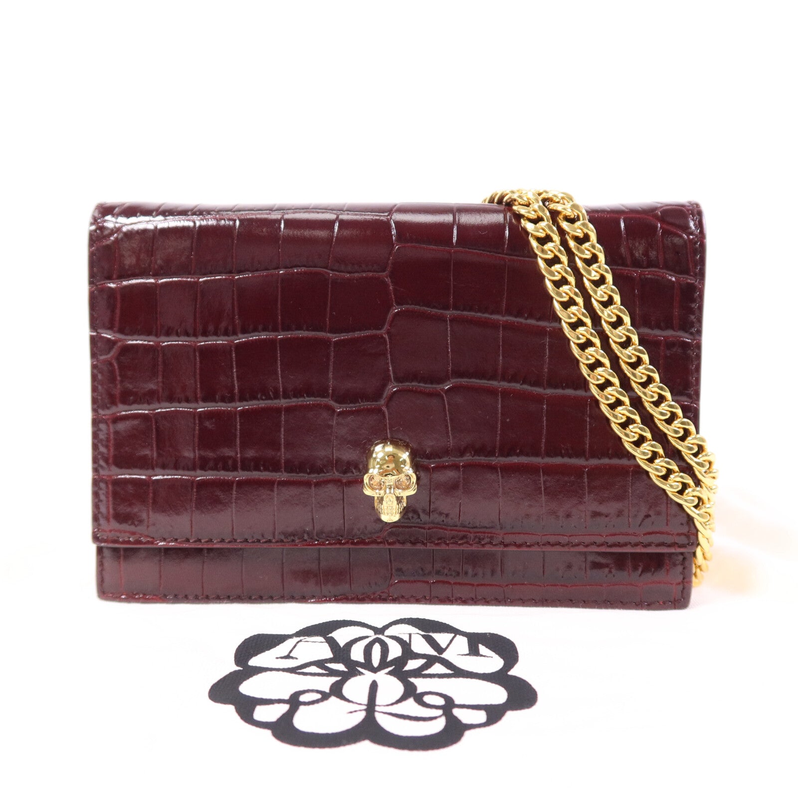 McQ by Alexander McQueen 牛皮皮革Alexander McQueen Wallet On Chain金扣鏈帶肩背袋