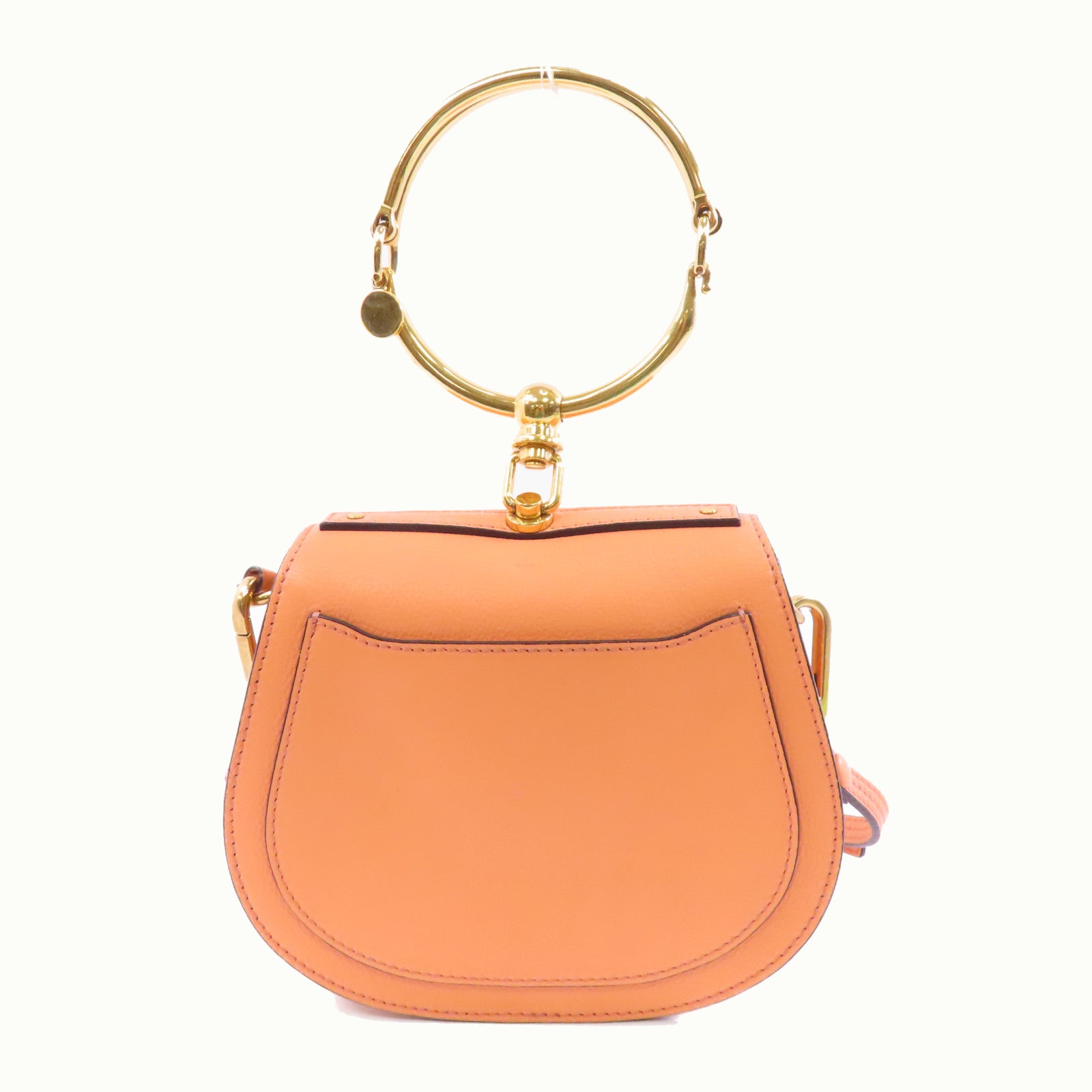 Chloe 【激減優惠】牛皮皮革Shoulder Bag金扣手挽肩背兩用袋橙色