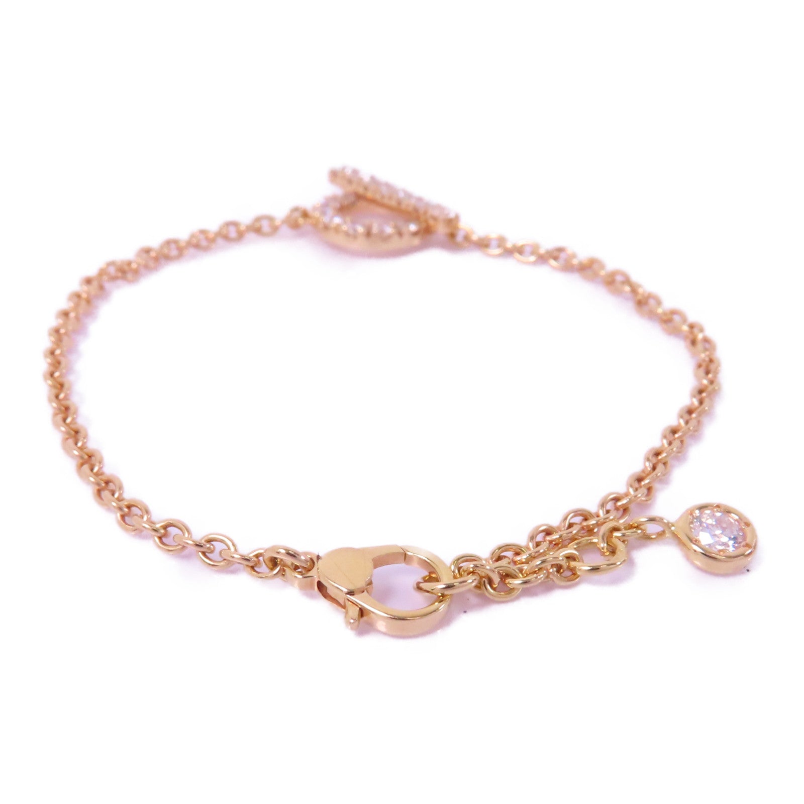HERMES 18K玫瑰金Finesse Bracelet鑽石手鏈