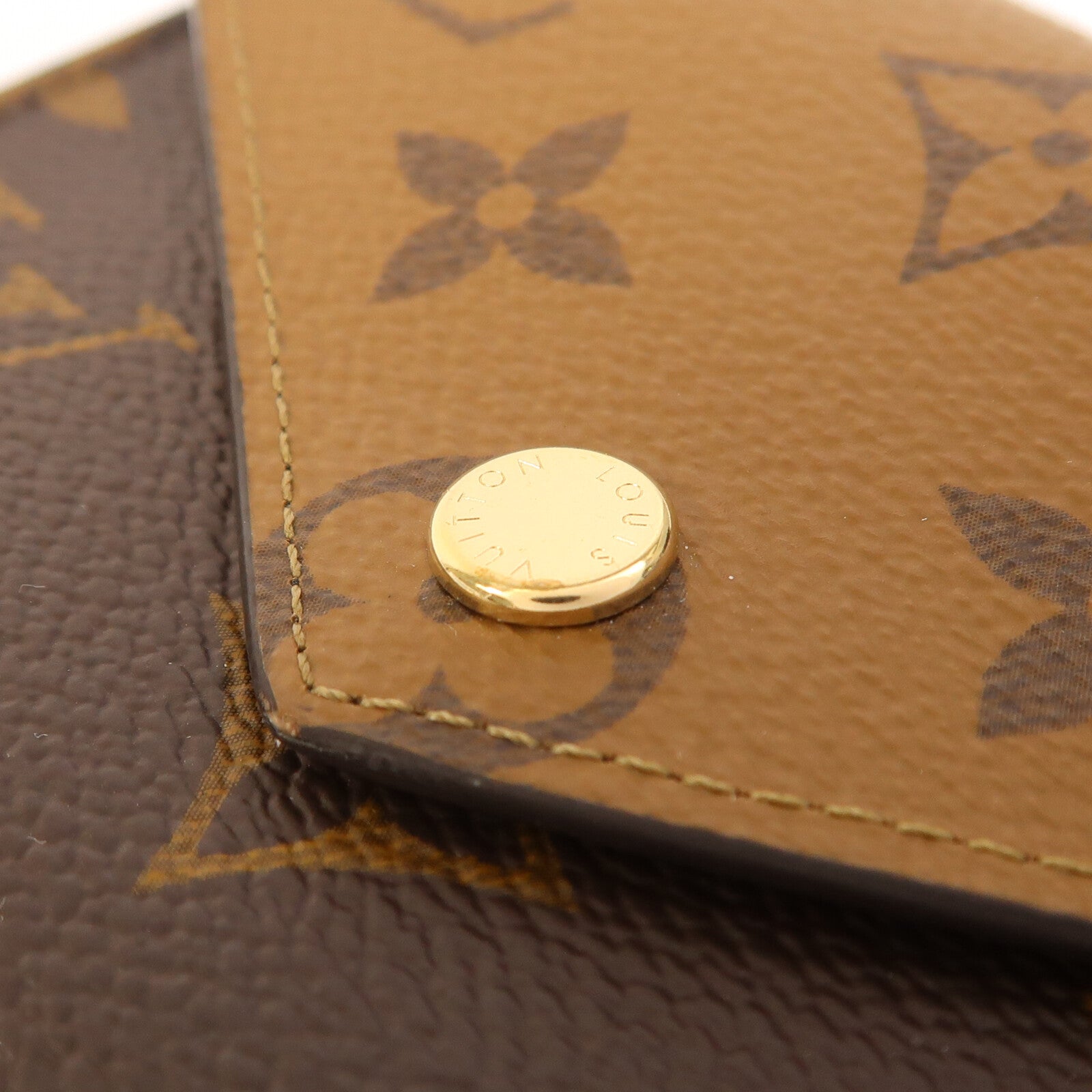 LOUIS VUITTON Monogram/Monogram Reverse Victorine Wallet金扣錢包棕色