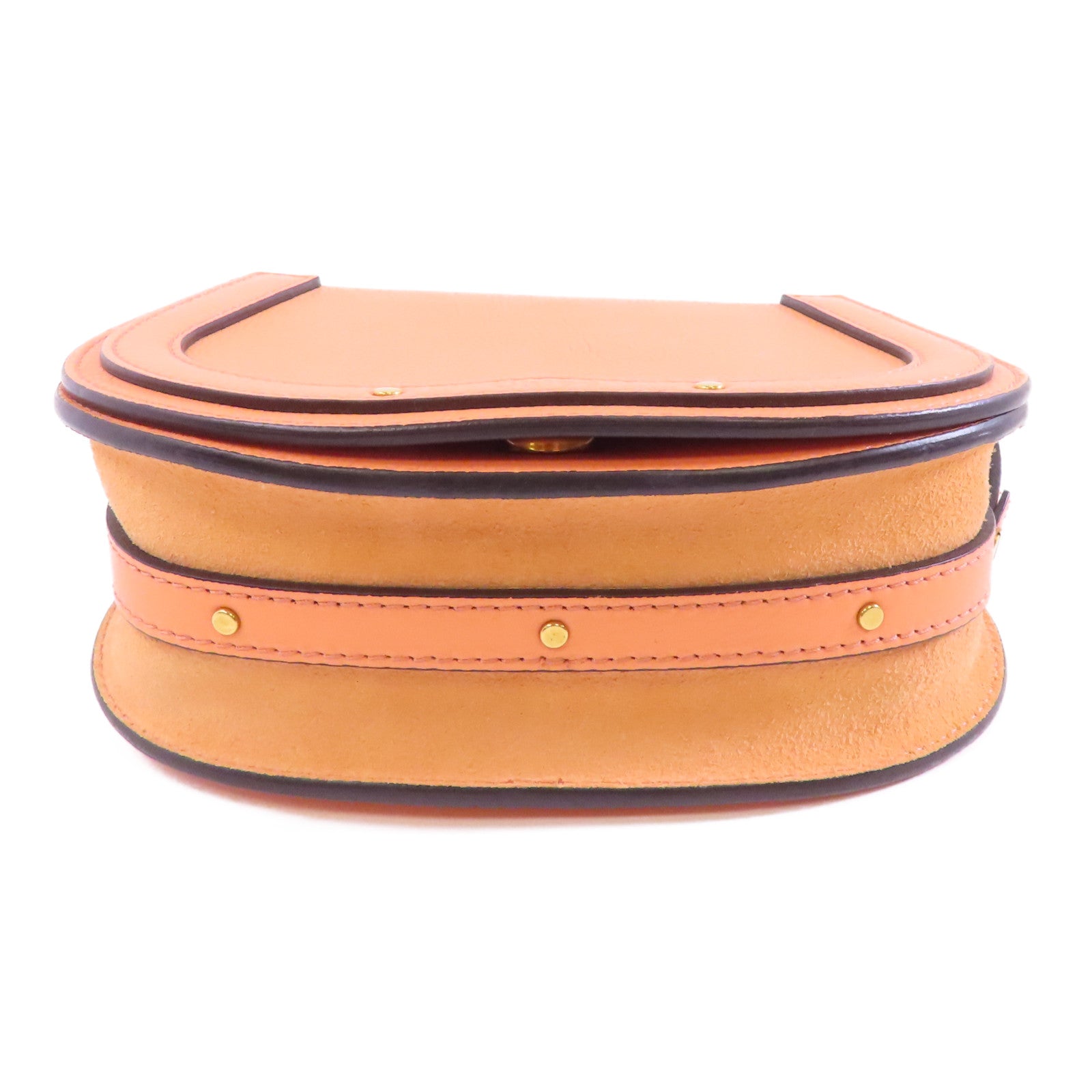 Chloe 【激減優惠】牛皮皮革Shoulder Bag金扣手挽肩背兩用袋橙色