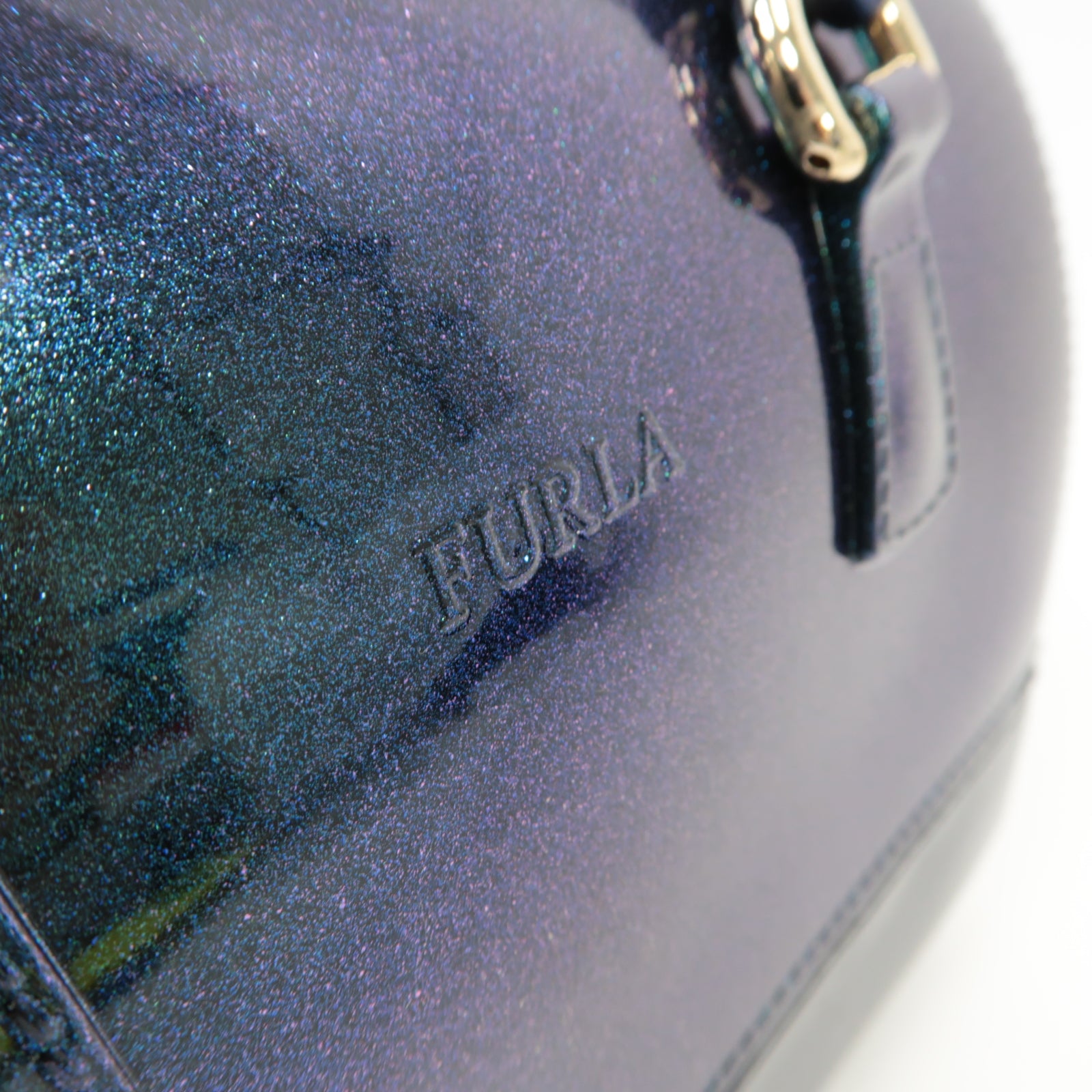 Furla 【激減優惠】PVC Handbag金扣手挽袋藍色