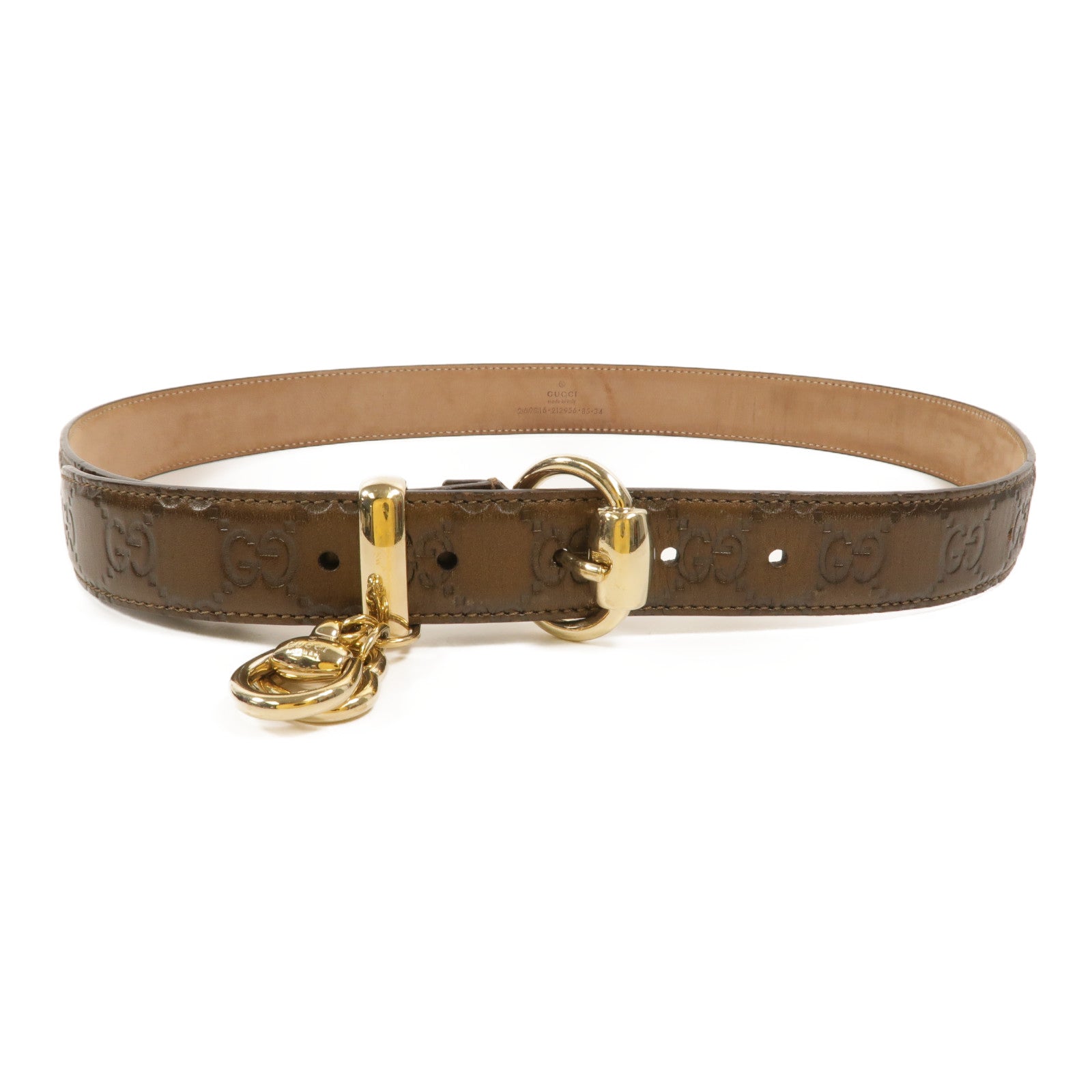 GUCCI 牛皮皮革Guccissima Belt With Heart Charm皮帶
