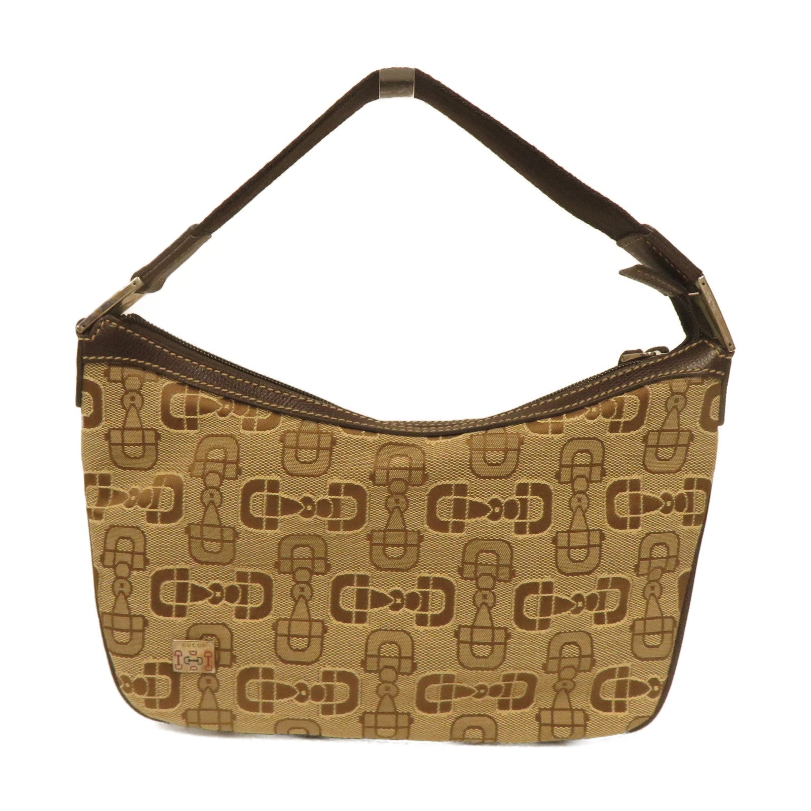 GUCCI 【激減優惠】帆布Handbag銀扣手挽袋米色