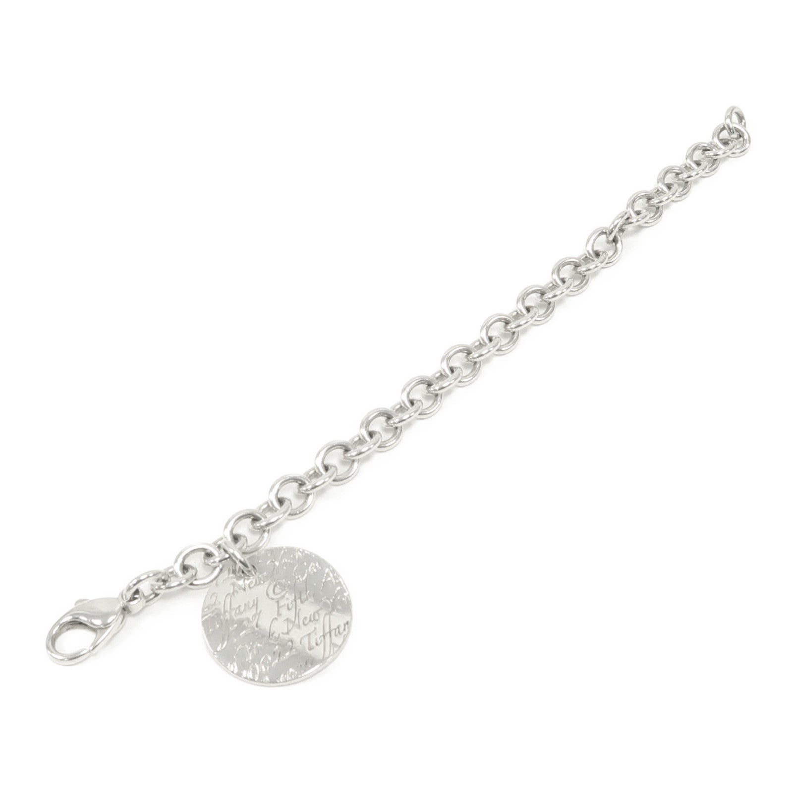 TIFFANY＆CO 925純銀Fifth Avenue New York Round Tag Bracelet手鏈