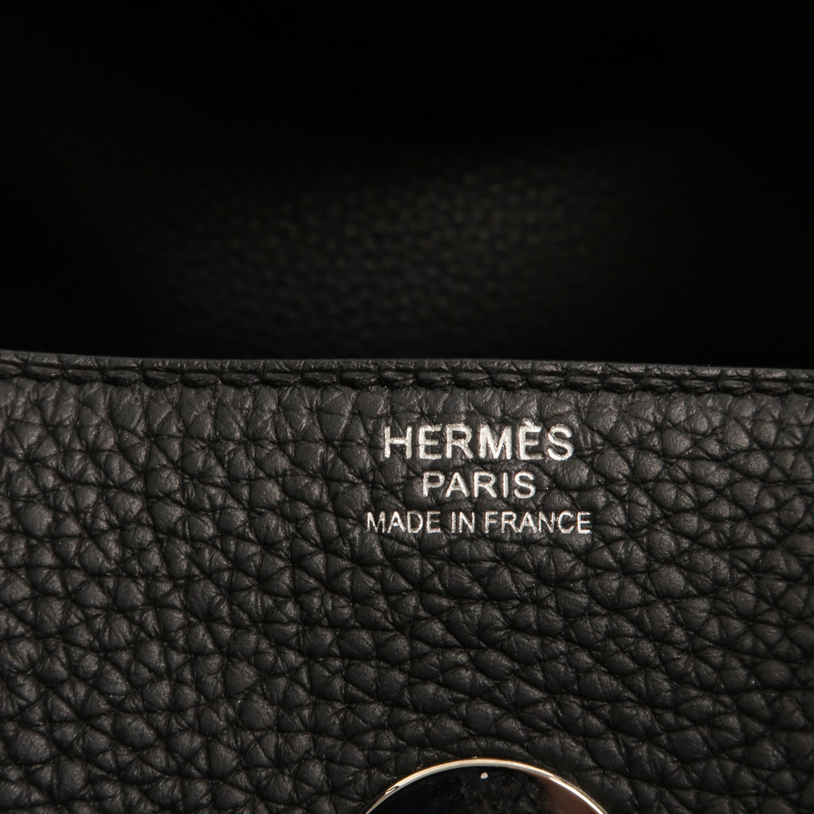 HERMES Clemence皮革Lindy 30銀扣手挽肩背兩用袋Noir