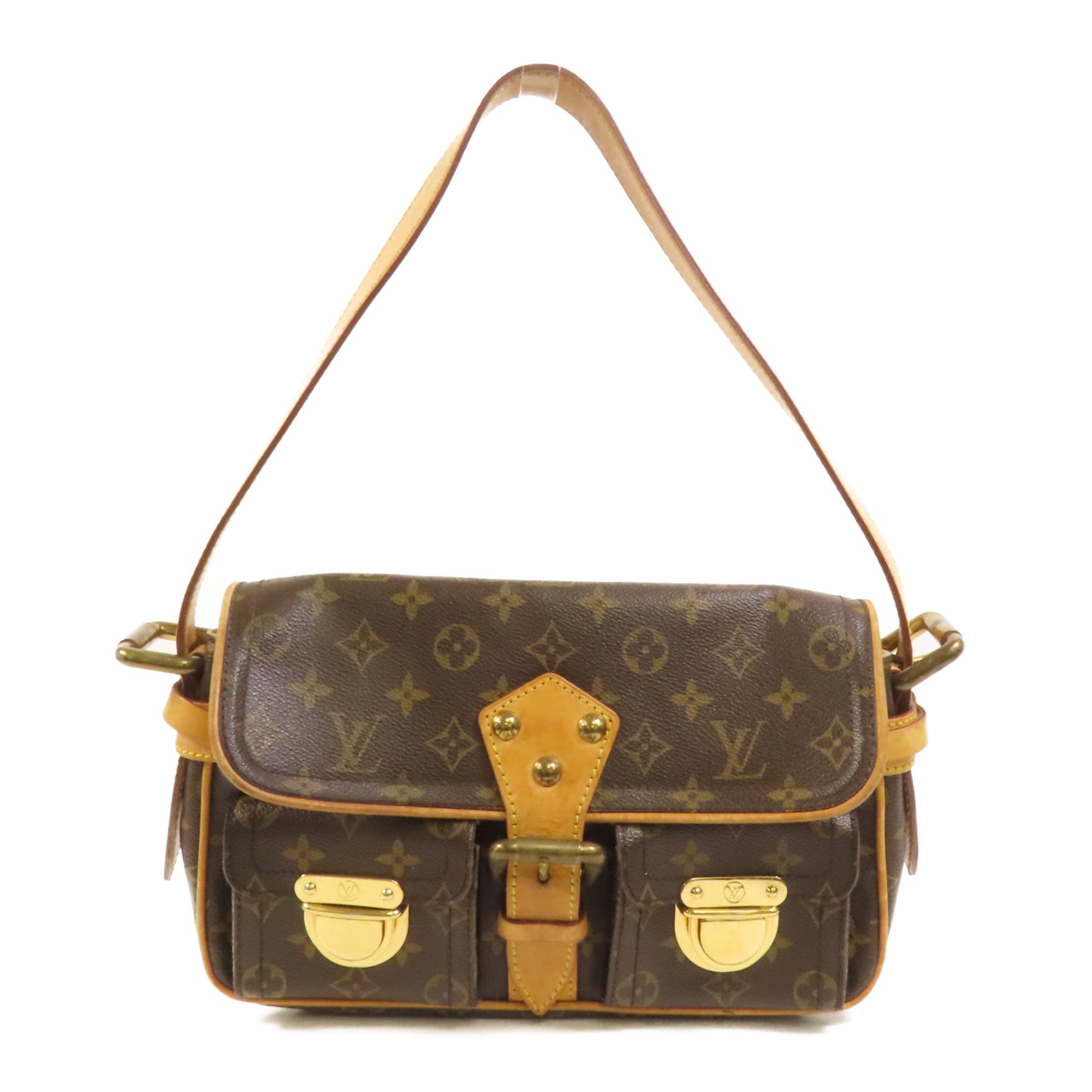 LOUIS VUITTON Monogram Hudson PM金扣肩背袋