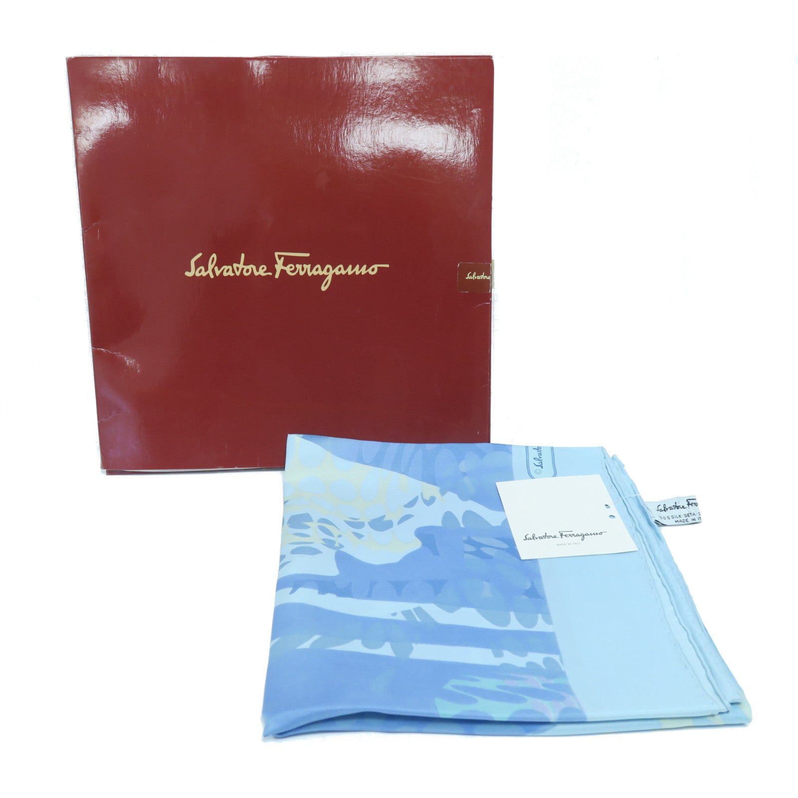 Salvatore Ferragamo 【激減優惠】絲質Scarf絲巾藍色