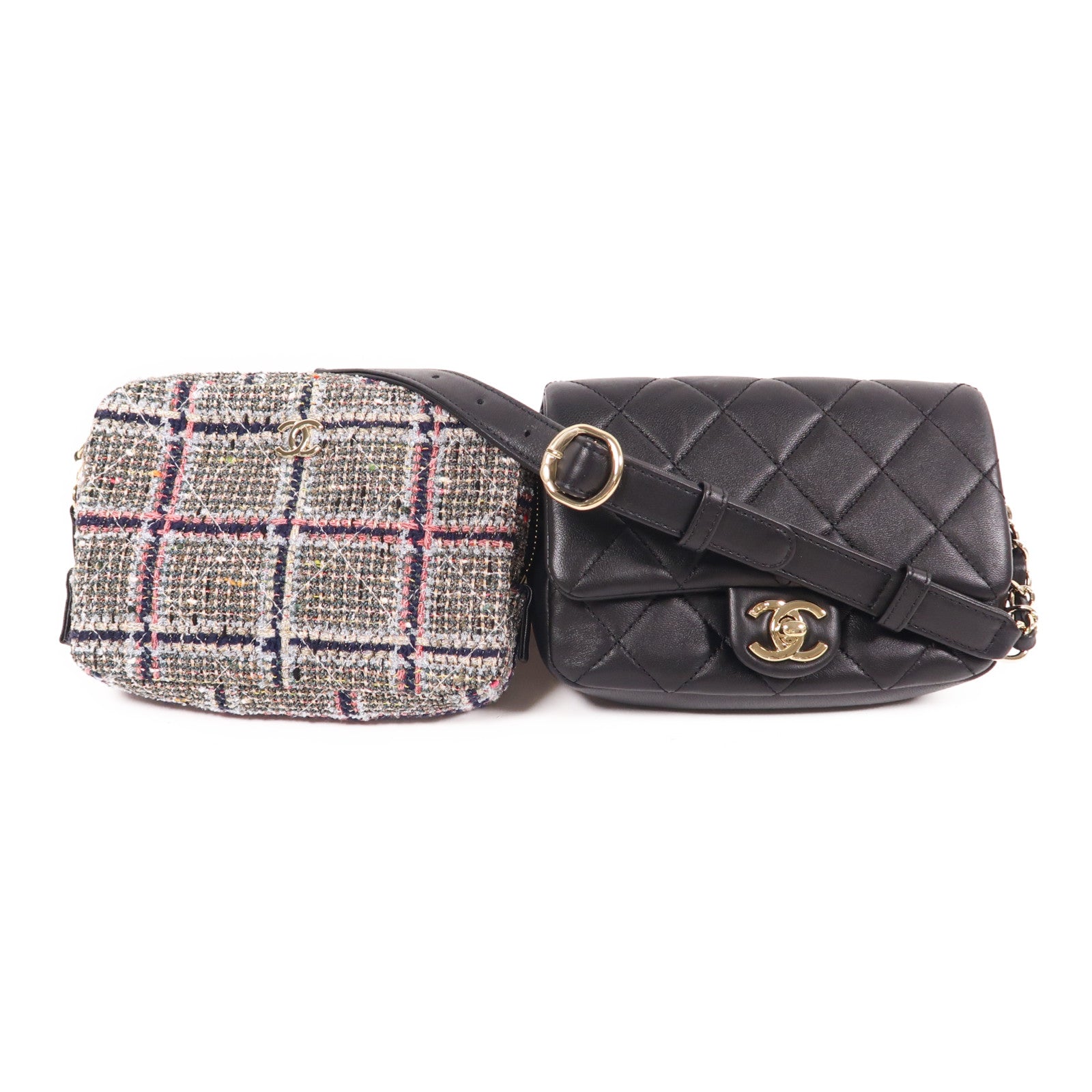 CHANEL 牛皮皮革Waist Bag金扣腰包