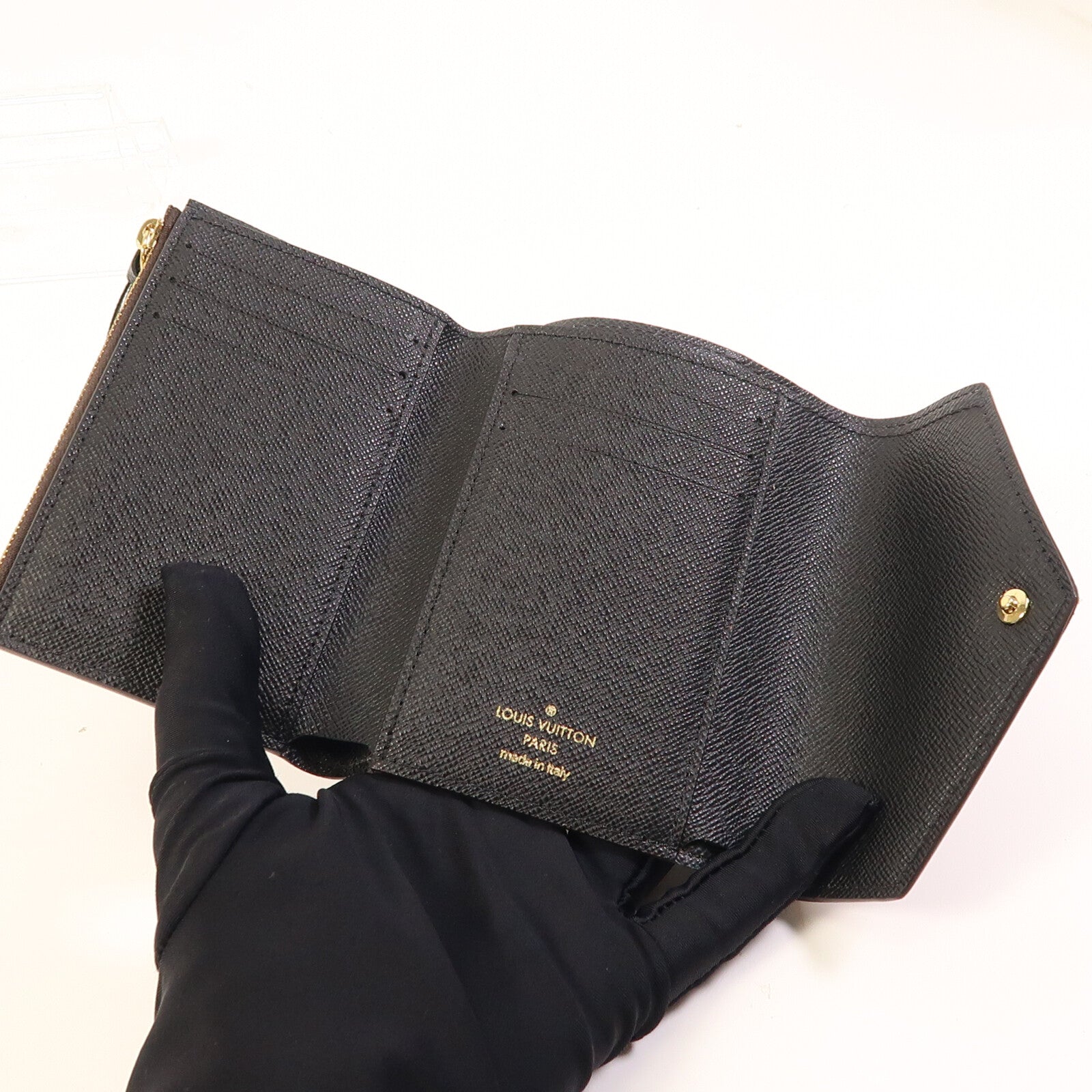 LOUIS VUITTON Monogram/Monogram Reverse Victorine Wallet金扣錢包棕色