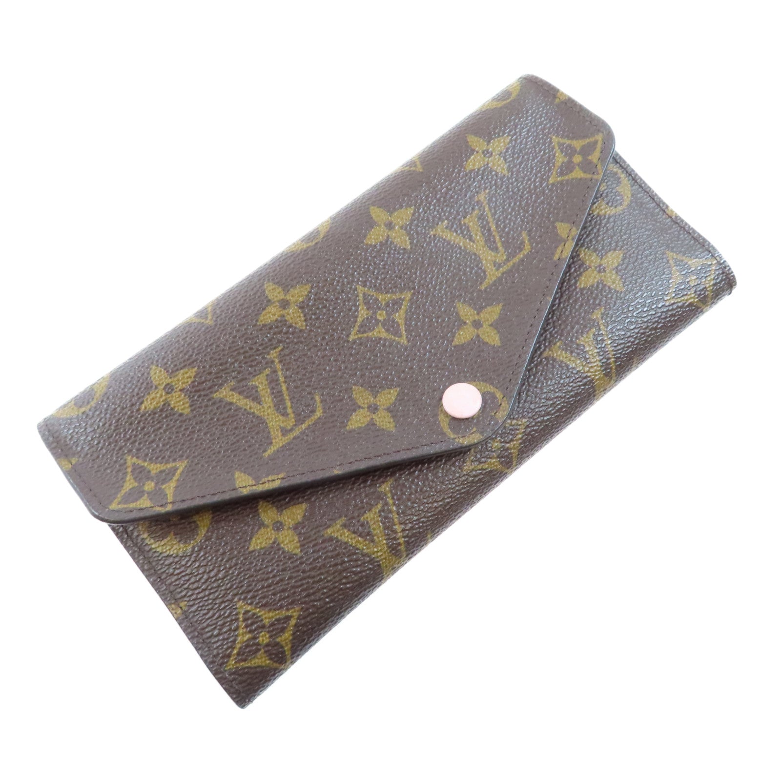 LOUIS VUITTON Monogram Portefeuille Josephine金扣長錢包棕色