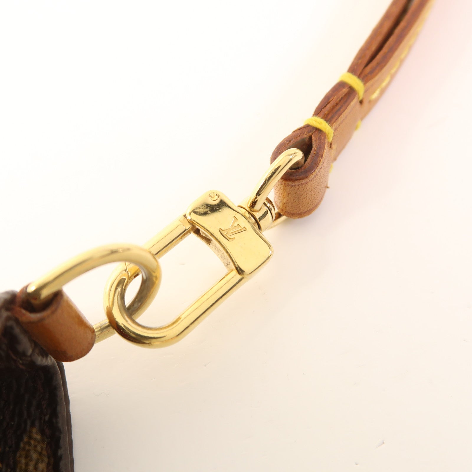 LOUIS VUITTON Monogram Particion金扣手拿包棕色