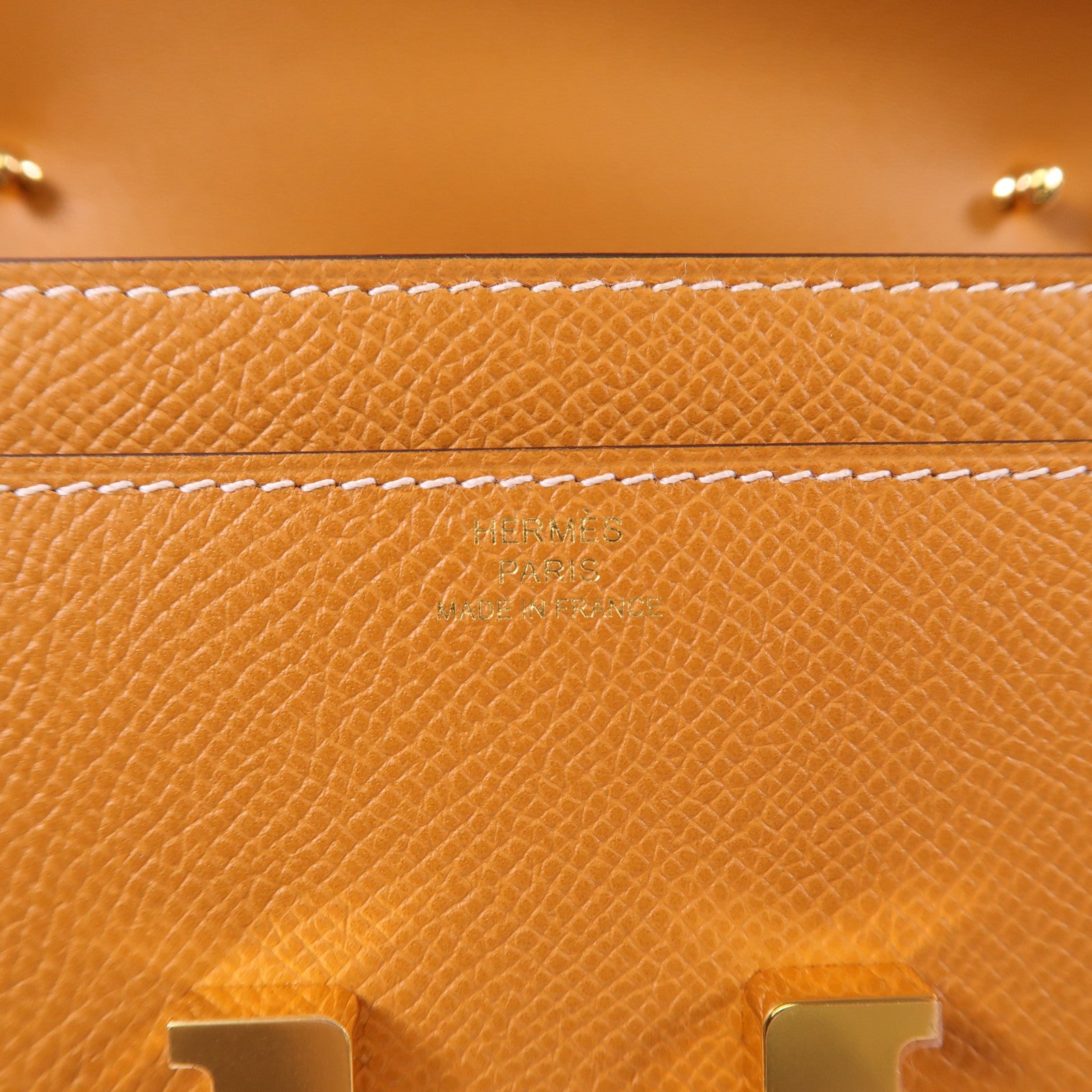 HERMES Epsom皮革Constance To Go金扣肩背袋Toffee
