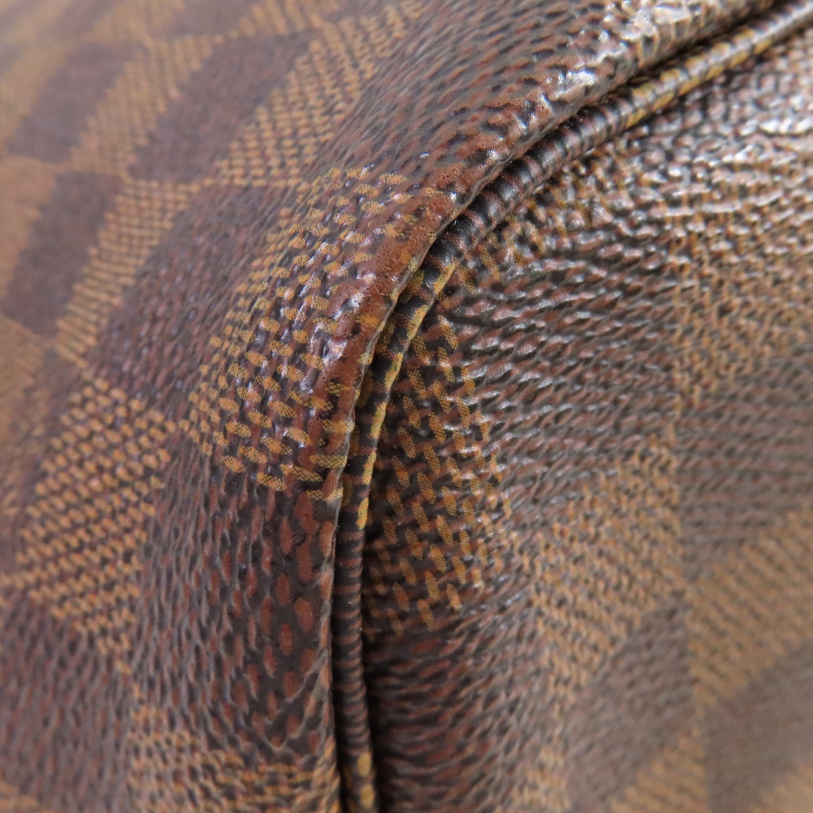 LOUIS VUITTON 【激減優惠】Damier Ebene Neverfull MM Tote Bag金扣肩背袋啡色/紅色