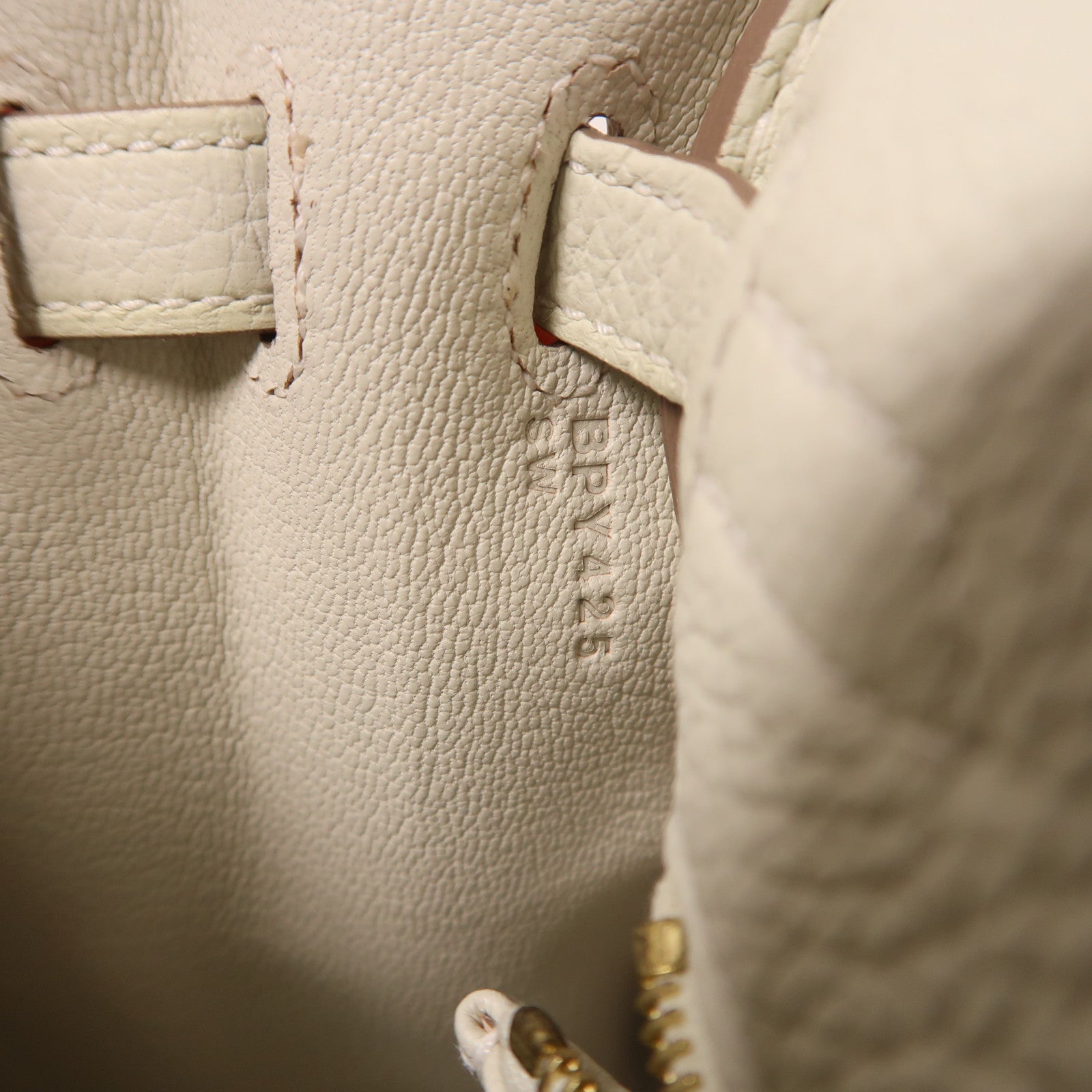 HERMES 【激減優惠】Togo皮革Kelly 25金扣手挽肩背兩用袋蘑菇白色