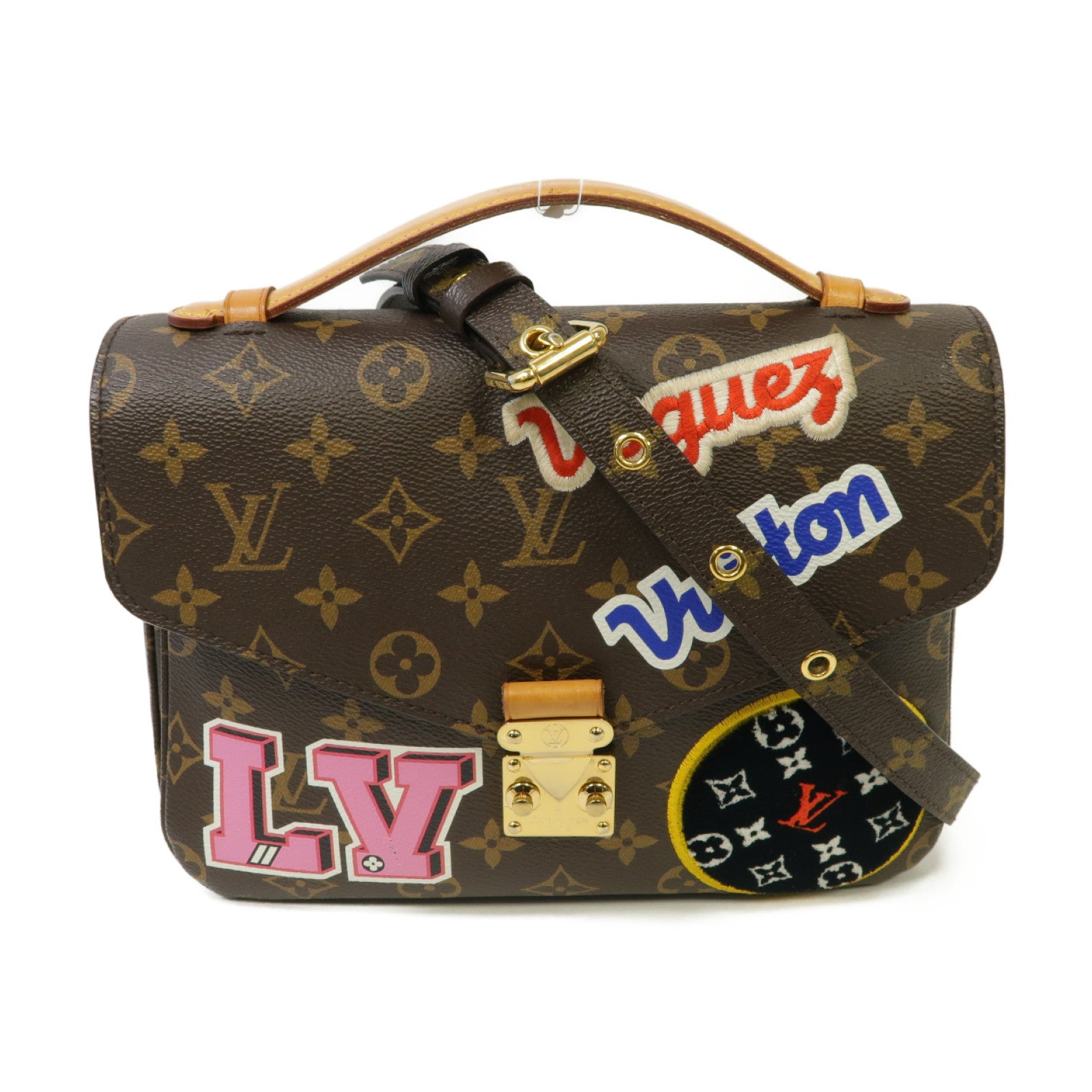 LOUIS VUITTON Monogram Pochette Metis金扣手挽肩背兩用袋啡色