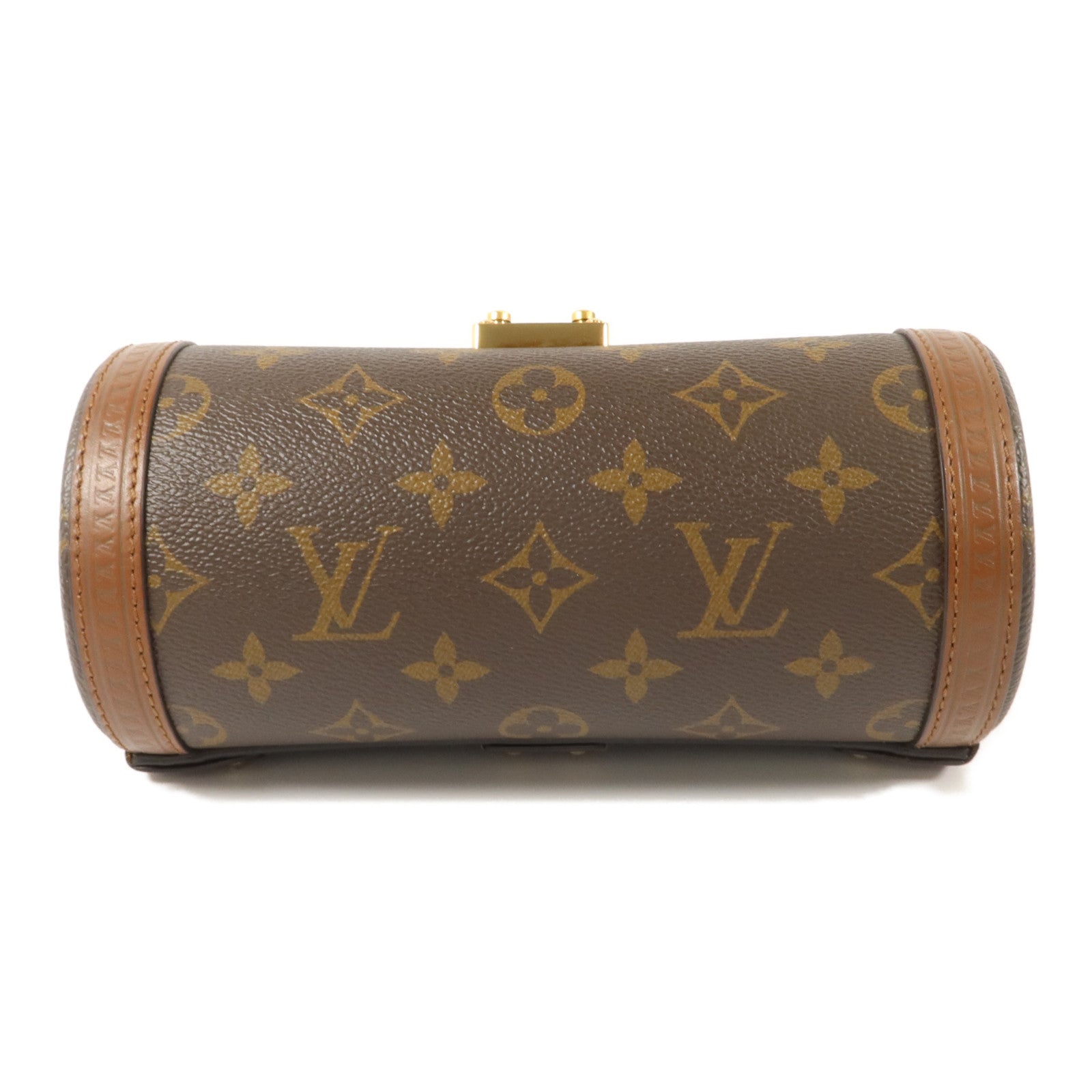 LOUIS VUITTON Monogram Papillon Trunk金扣手挽肩背兩用袋棕色