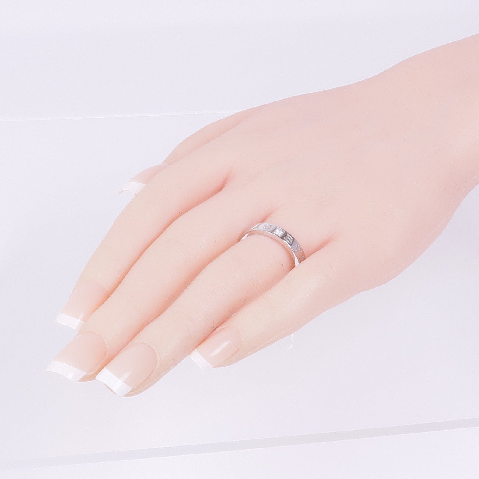 BVLGARI 18K白金B-Zerol Essential Diamond Band Ring鑽石戒指US#7.75