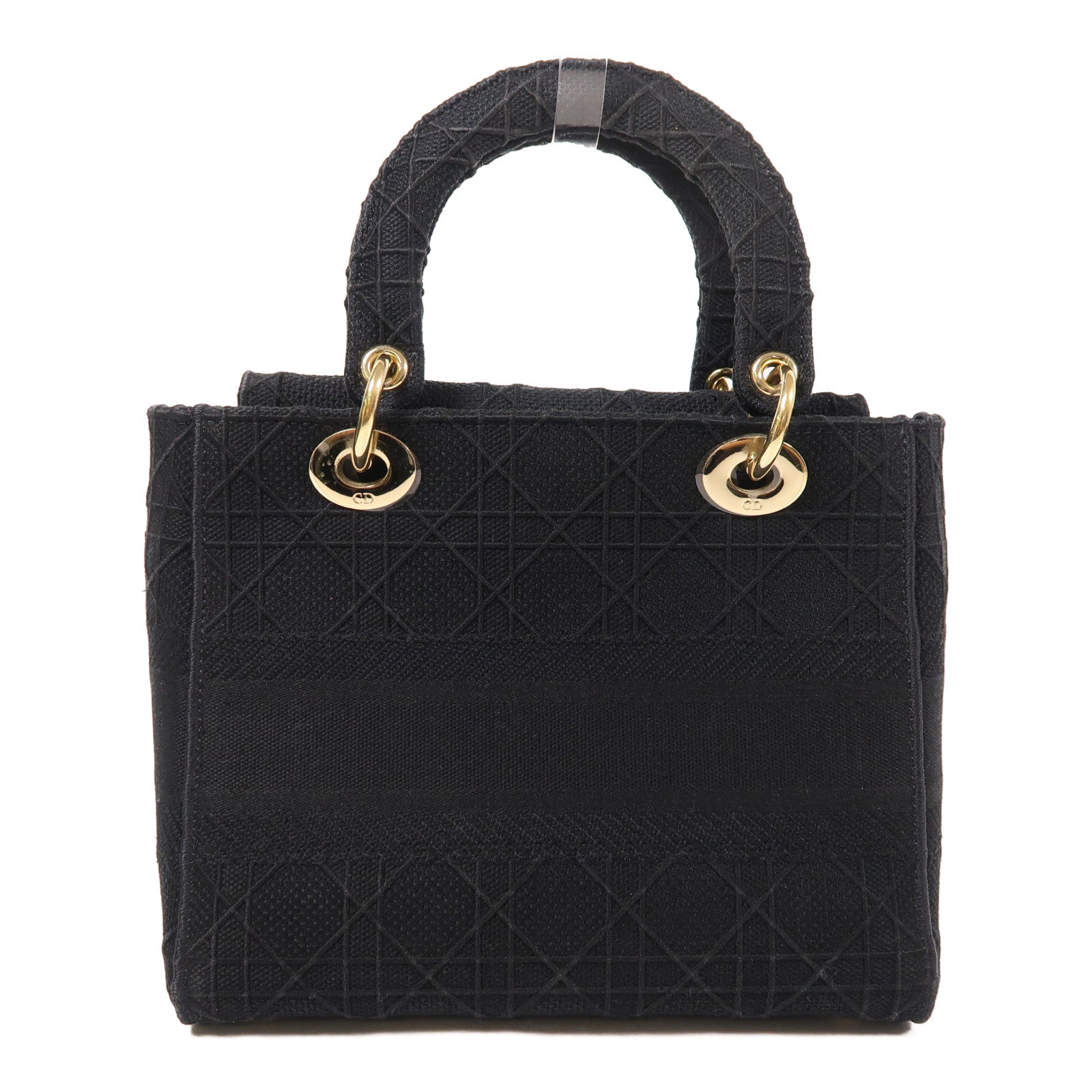 Dior 帆布Lady Dior金扣手挽肩背兩用袋