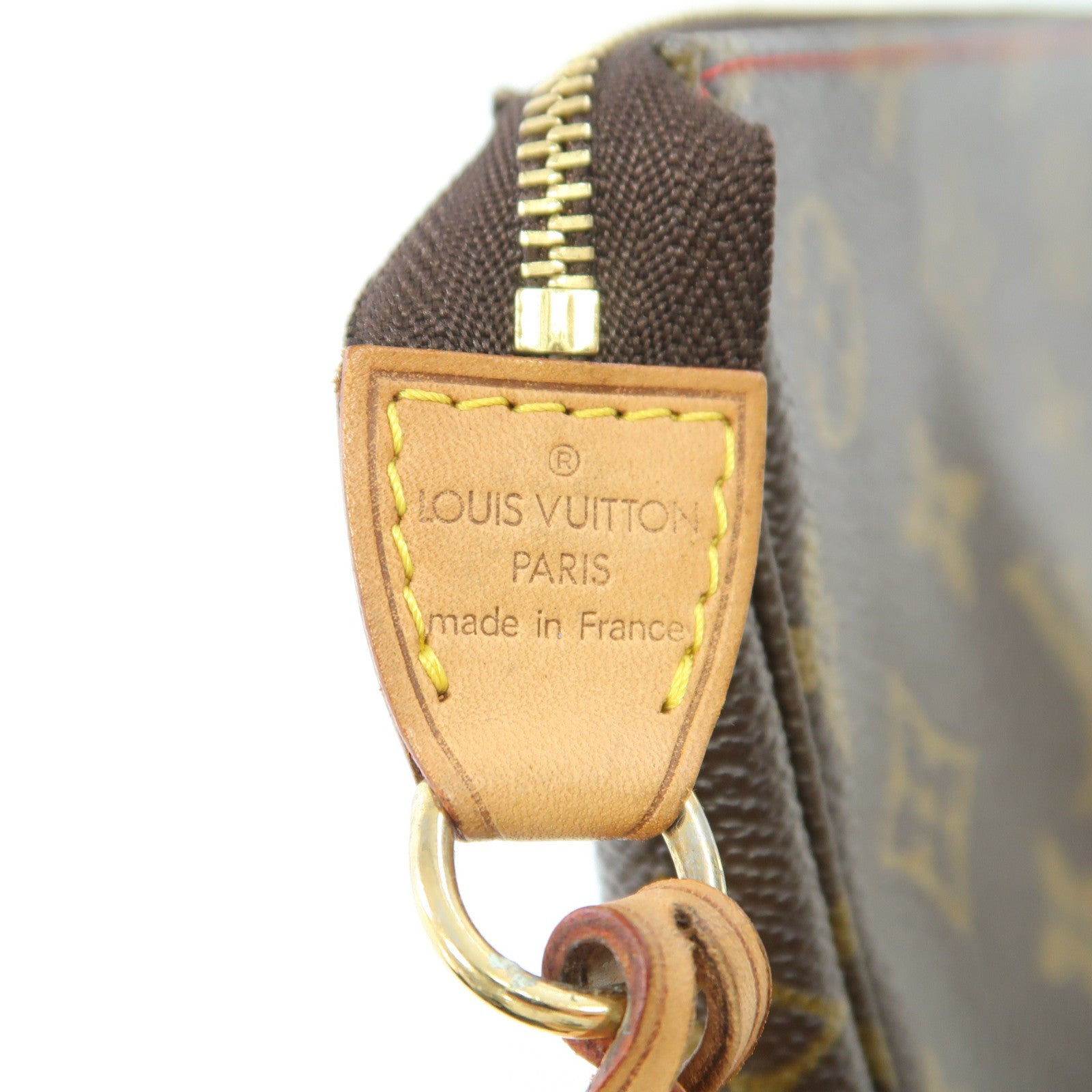 LOUIS VUITTON Monogram Pochette Accessories金扣手拿包啡色