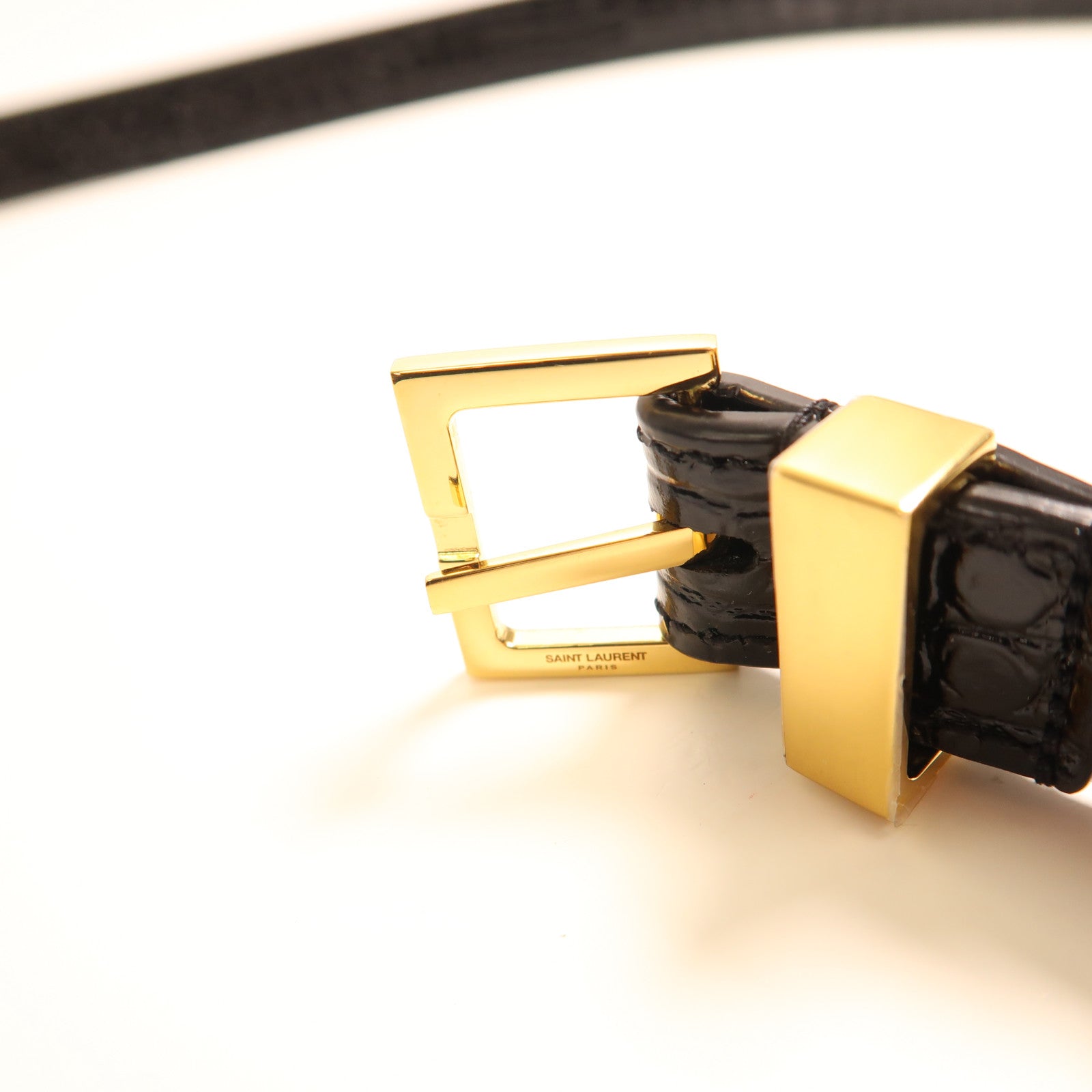 SAINT LAURENT 鱷魚皮革Manhattan In Box金扣肩背袋