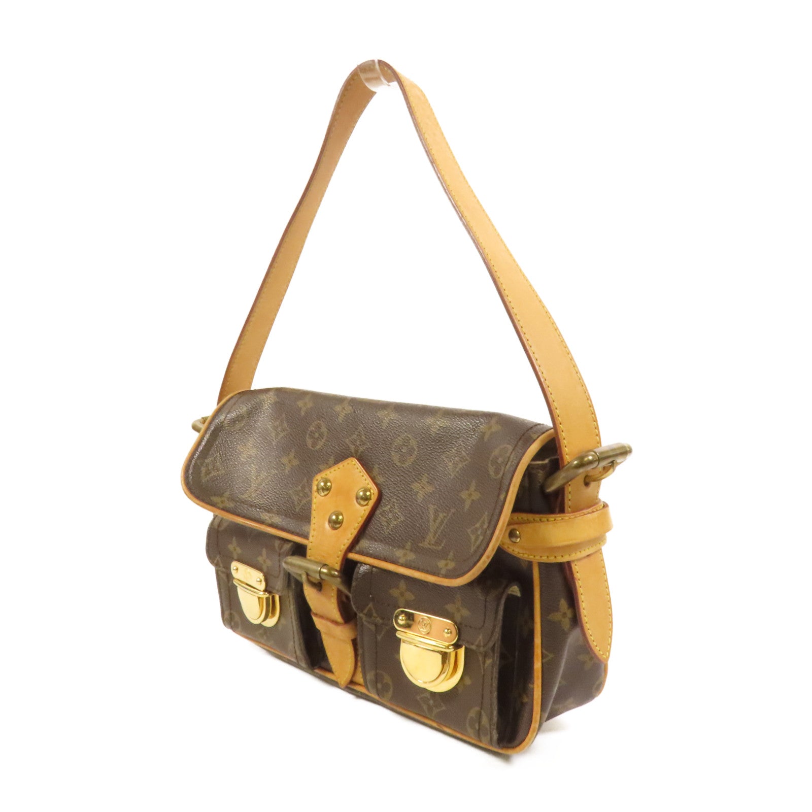 LOUIS VUITTON Monogram Hudson PM金扣肩背袋