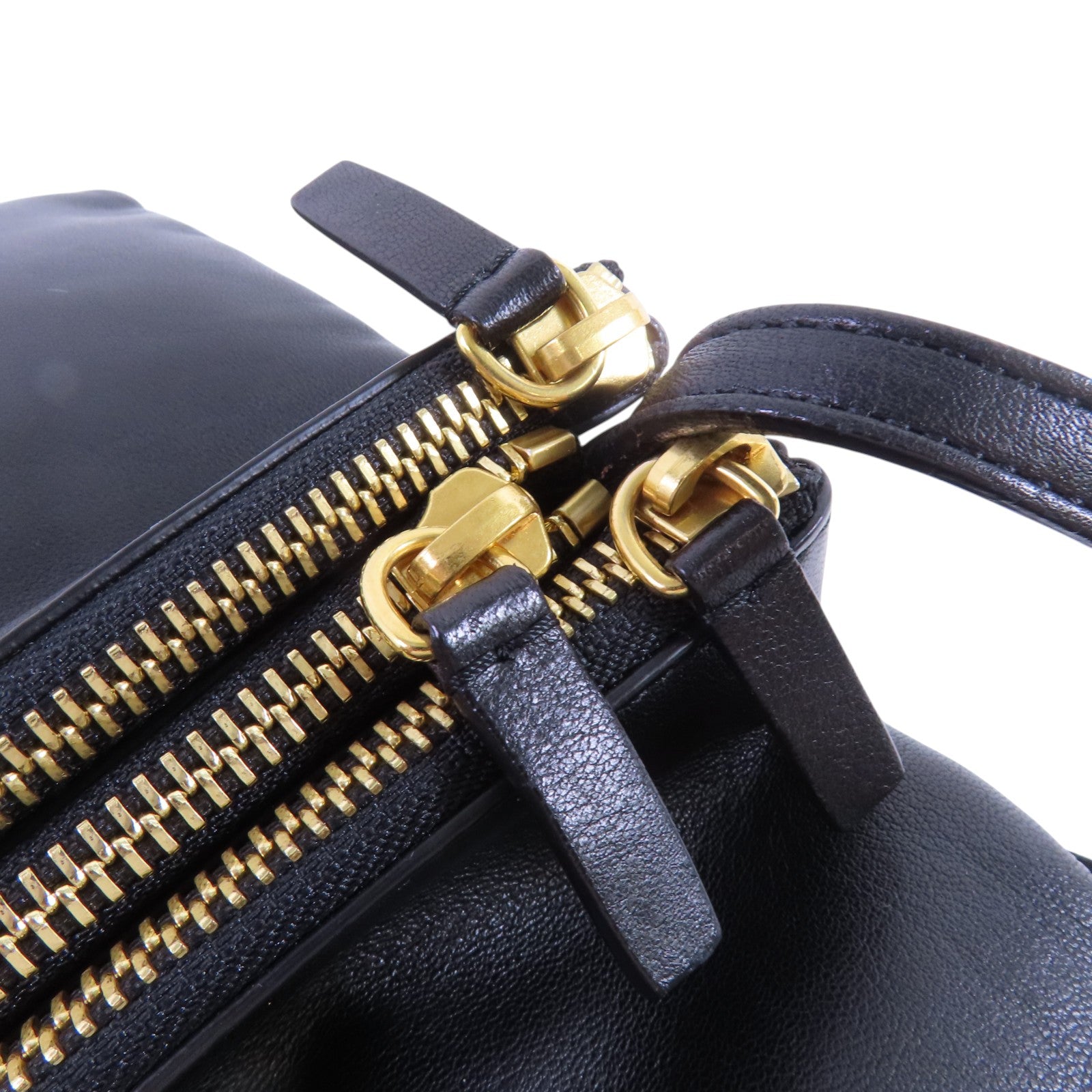 CELINE GHW Trio Shoulder Bag Crossbody Lambskin Leather