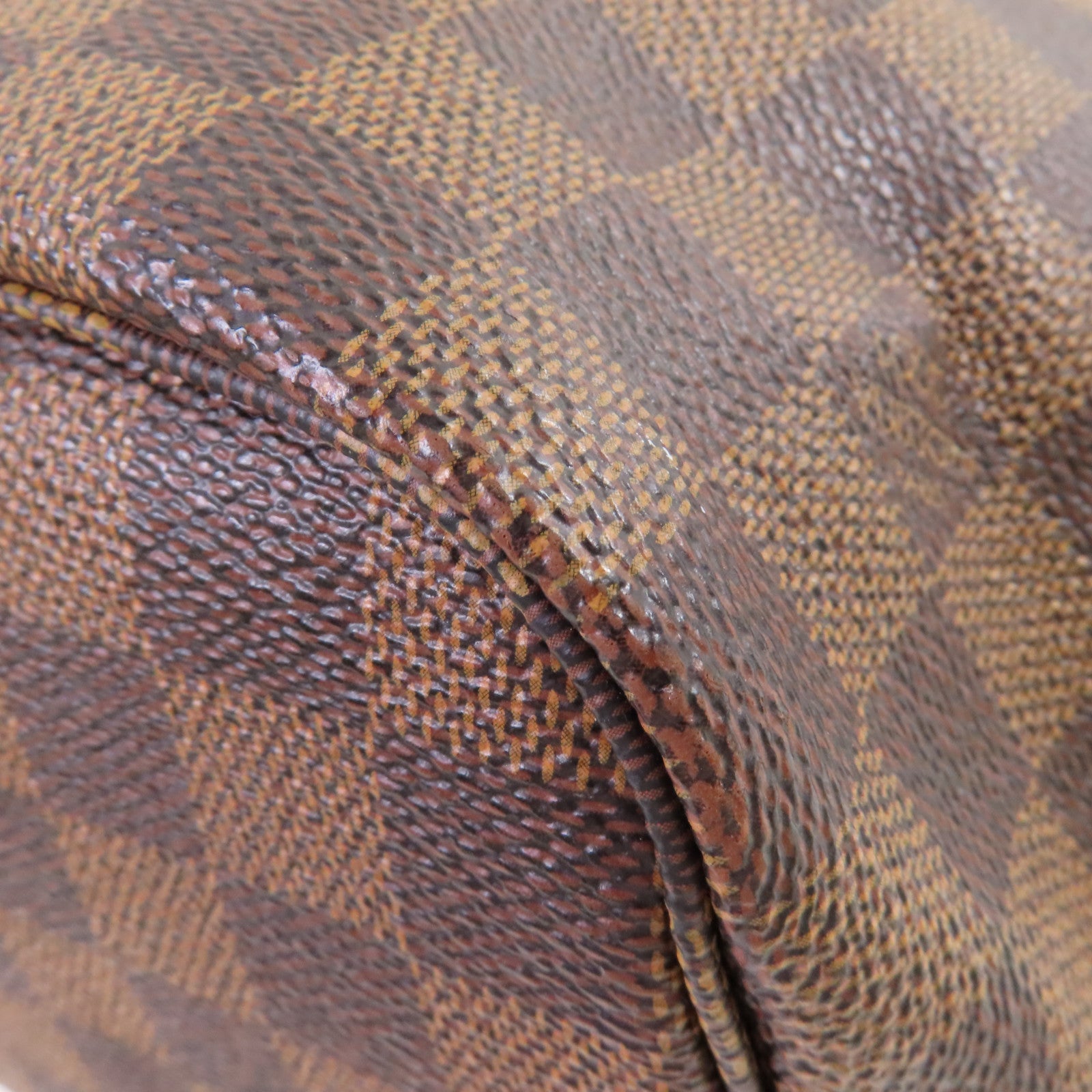 LOUIS VUITTON 【激減優惠】Damier Ebene Neverfull MM Tote Bag金扣肩背袋啡色/紅色