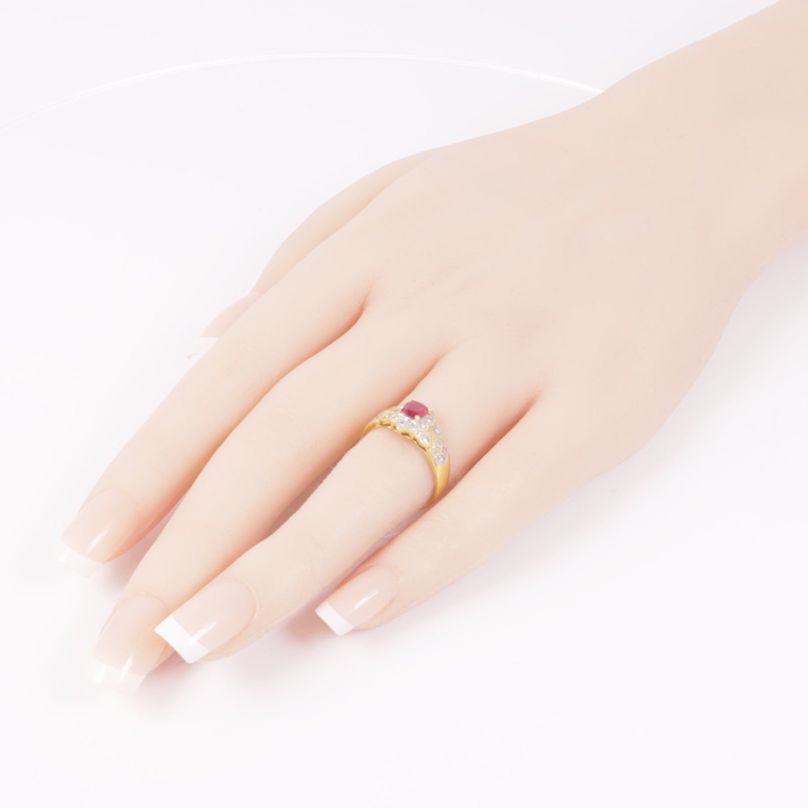 JEWELRY 【激減優惠】18K黃金Ruby/Diamond Ring紅寶石/鑽石戒指US#6