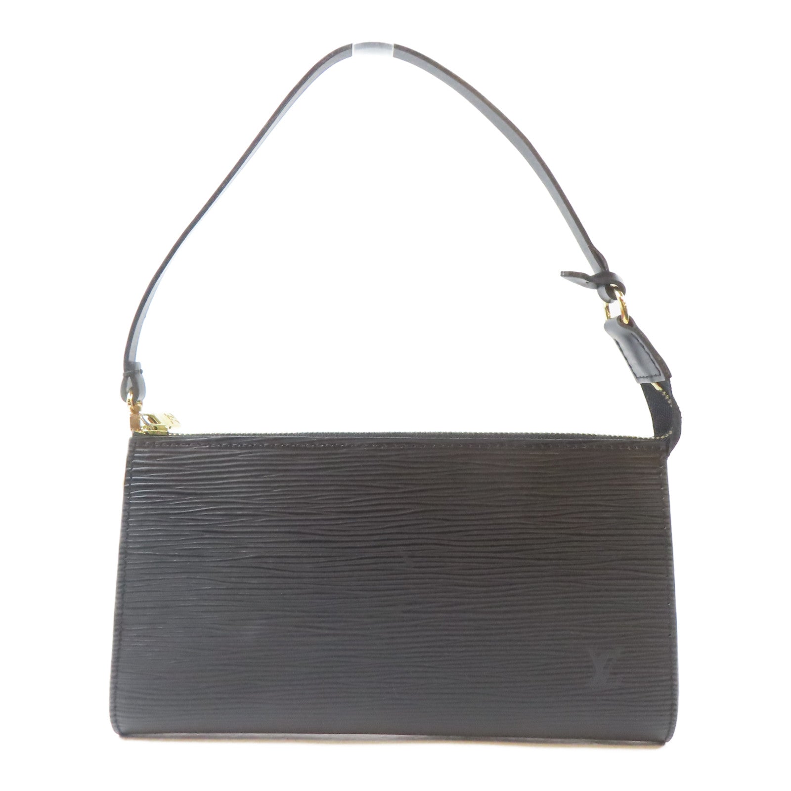 LOUIS VUITTON Epi Pochette Accessories金扣手挽袋黑色