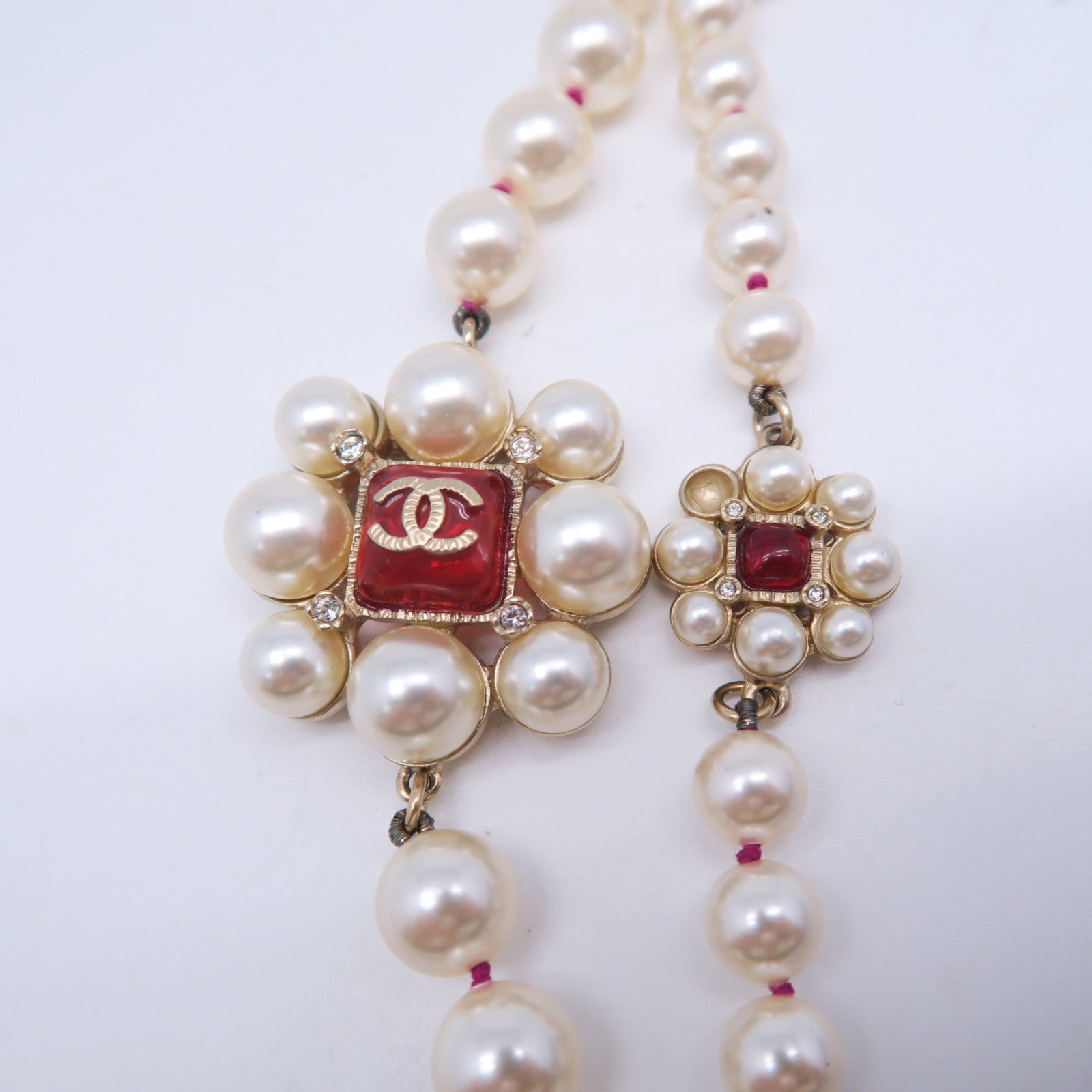 CHANEL 【激減優惠】金屬Necklace項鍊金色/紅色