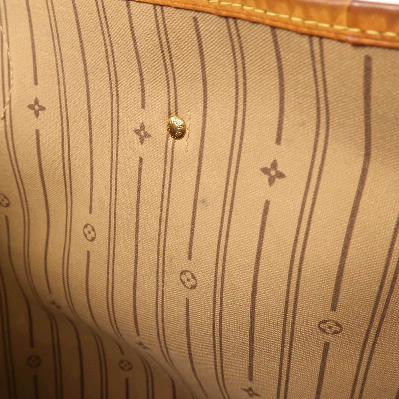 LOUIS VUITTON Monogram Neverfull GM金扣手挽袋棕色