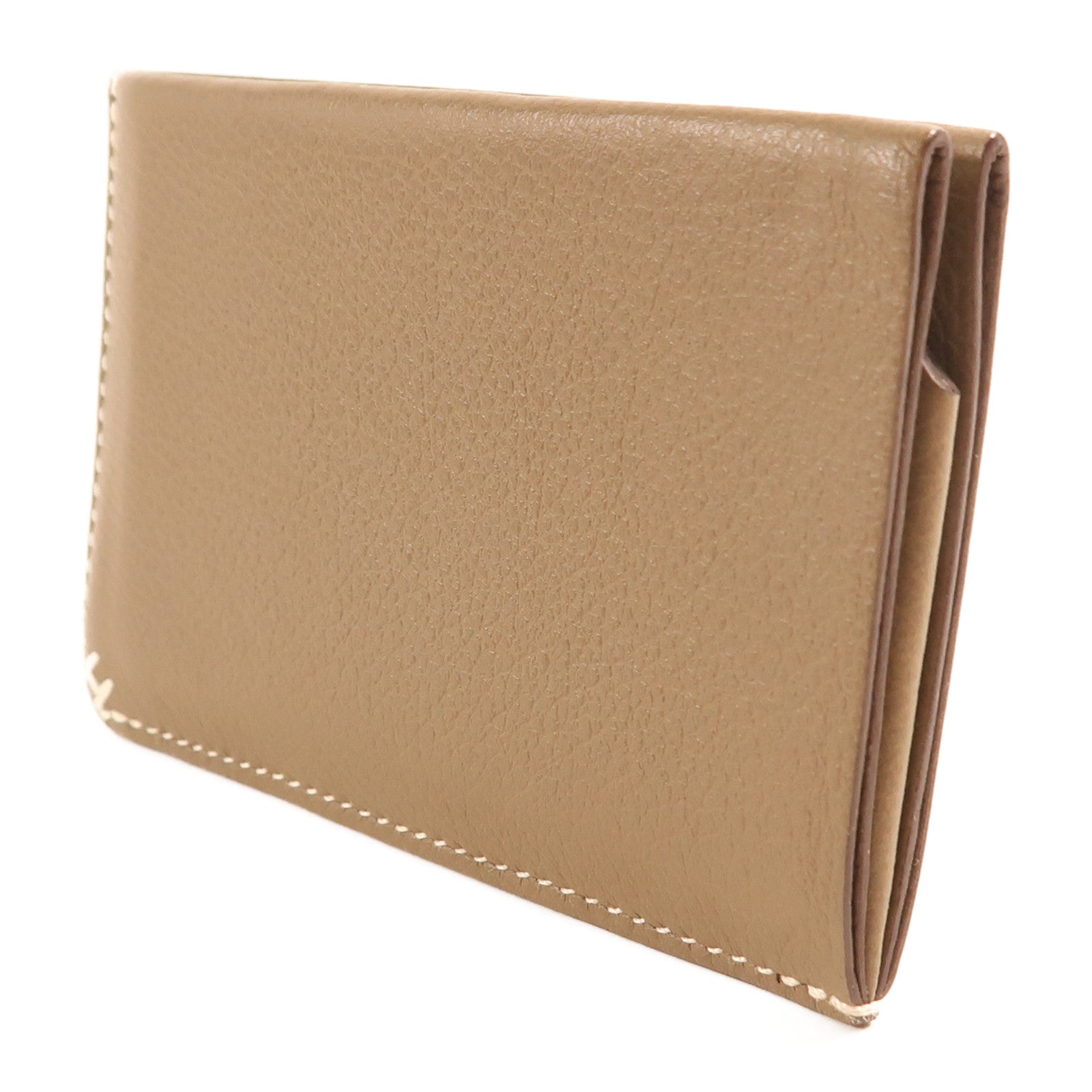 HERMES Evercolor皮革H Sellier卡片套Etoupe