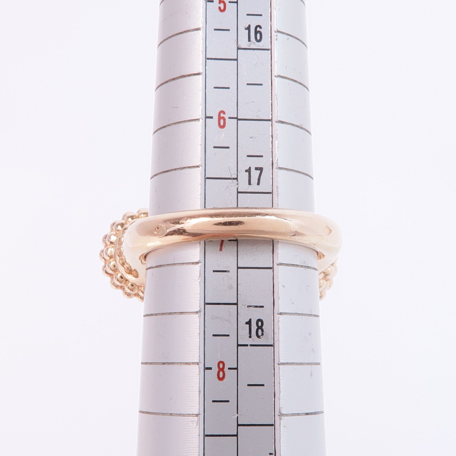 Van Cleef & Arpels 18K玫瑰金Perlée Couleurs Between the Finger Ring紅玉髓/鑽石戒指VCA#55/US#7