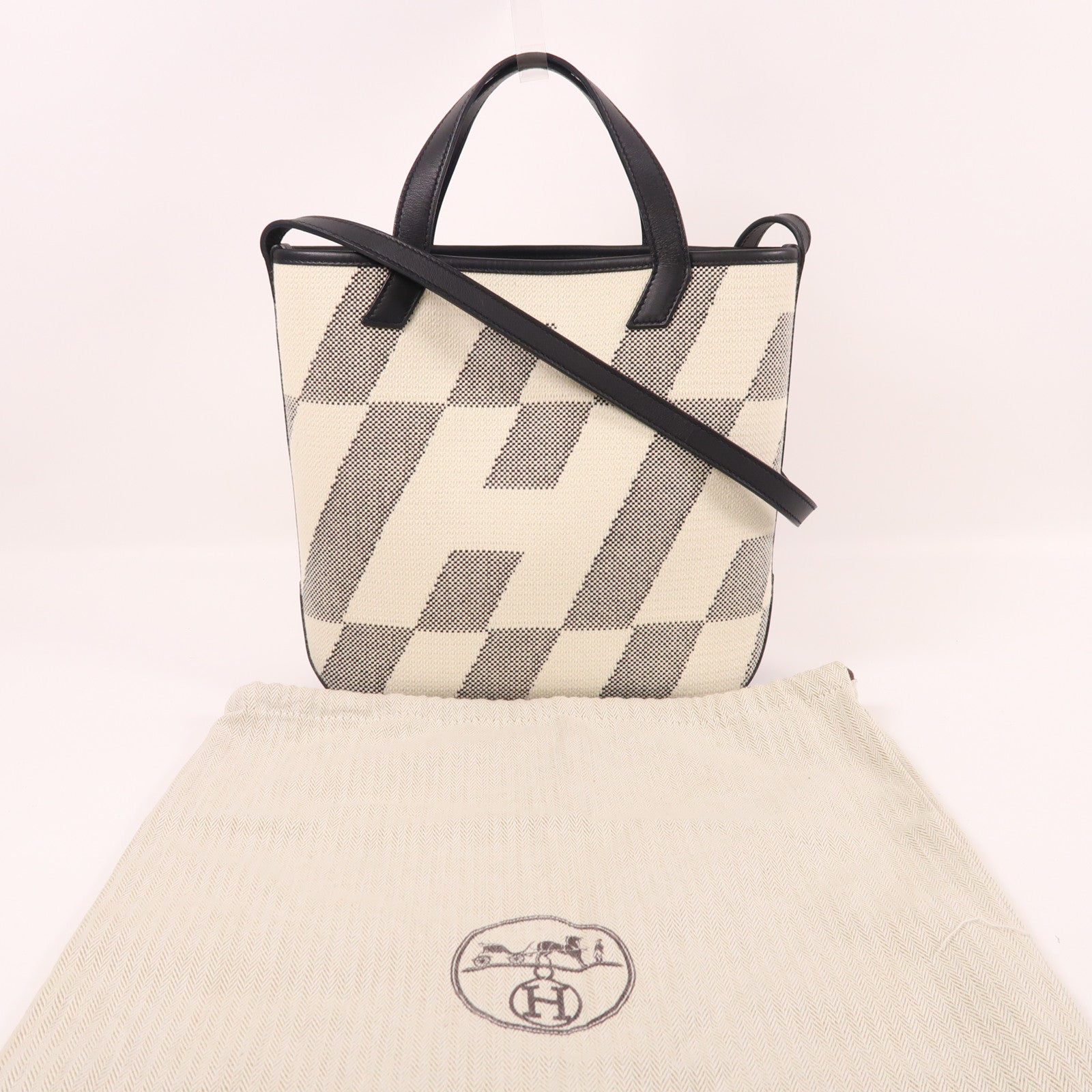 HERMES 【激減優惠】帆布Cabas 27手挽肩背兩用袋