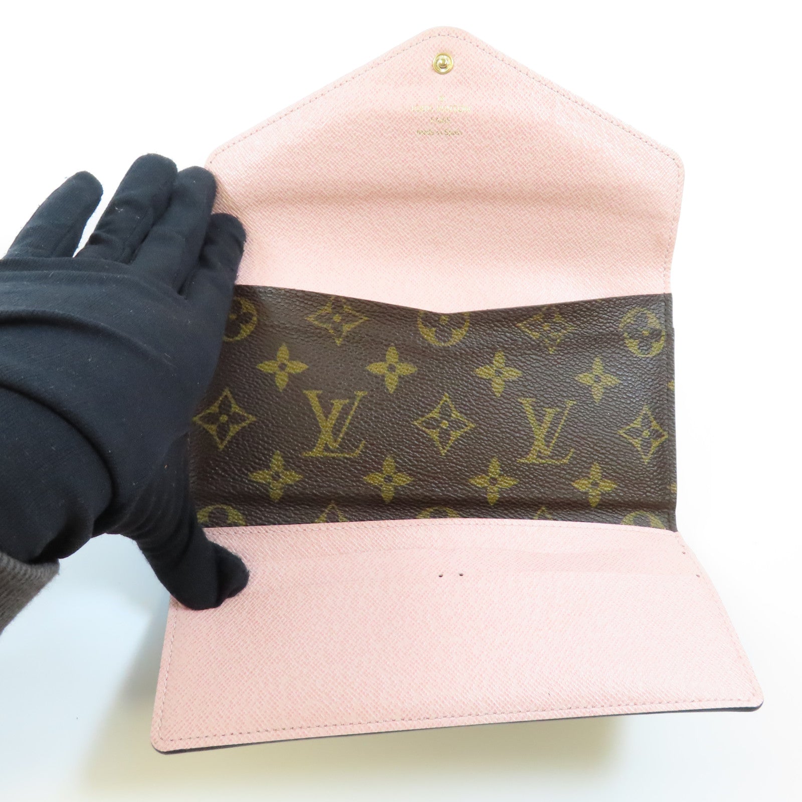 LOUIS VUITTON Monogram Portefeuille Josephine金扣長錢包棕色