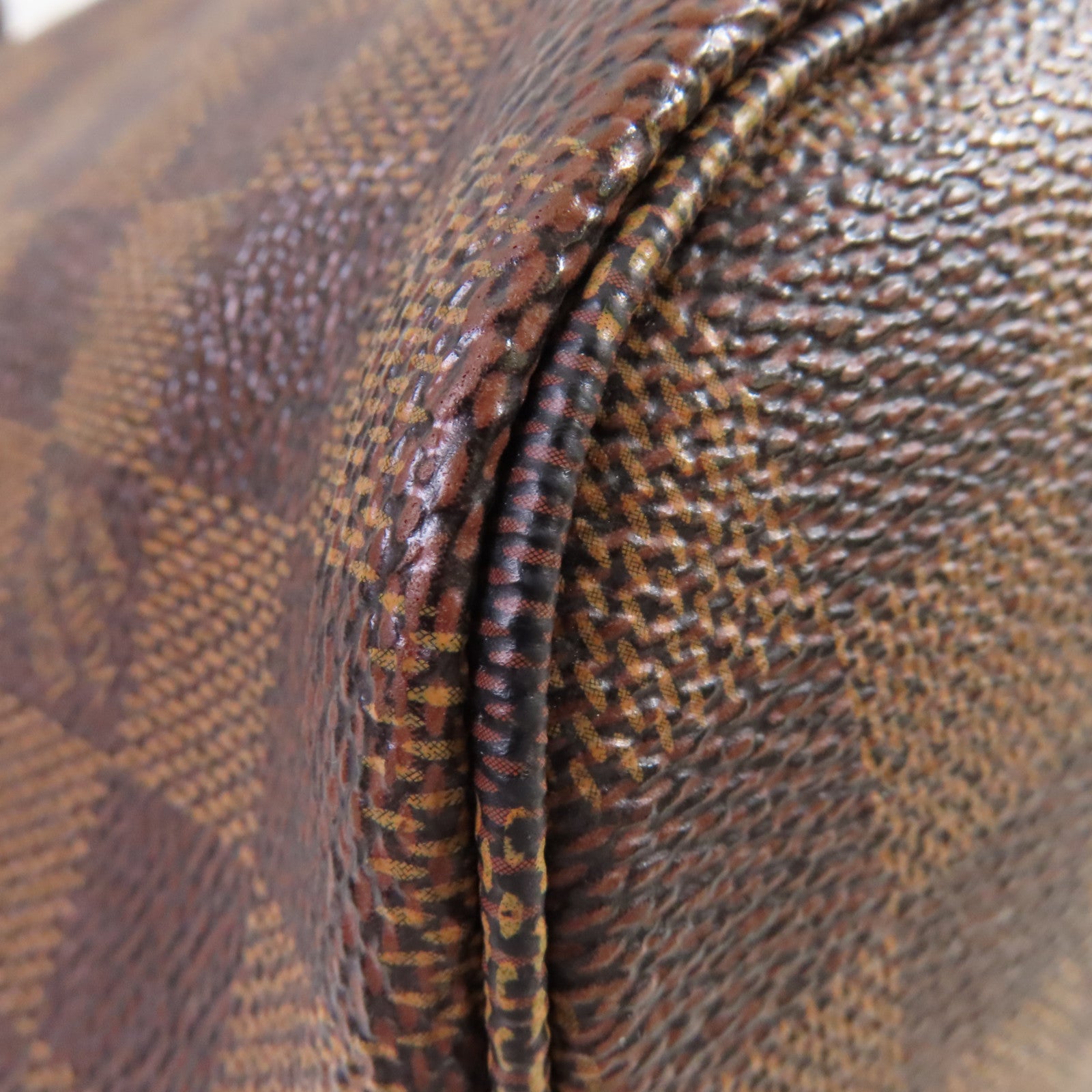 LOUIS VUITTON 【激減優惠】Damier Ebene Neverfull MM Tote Bag金扣肩背袋啡色/紅色
