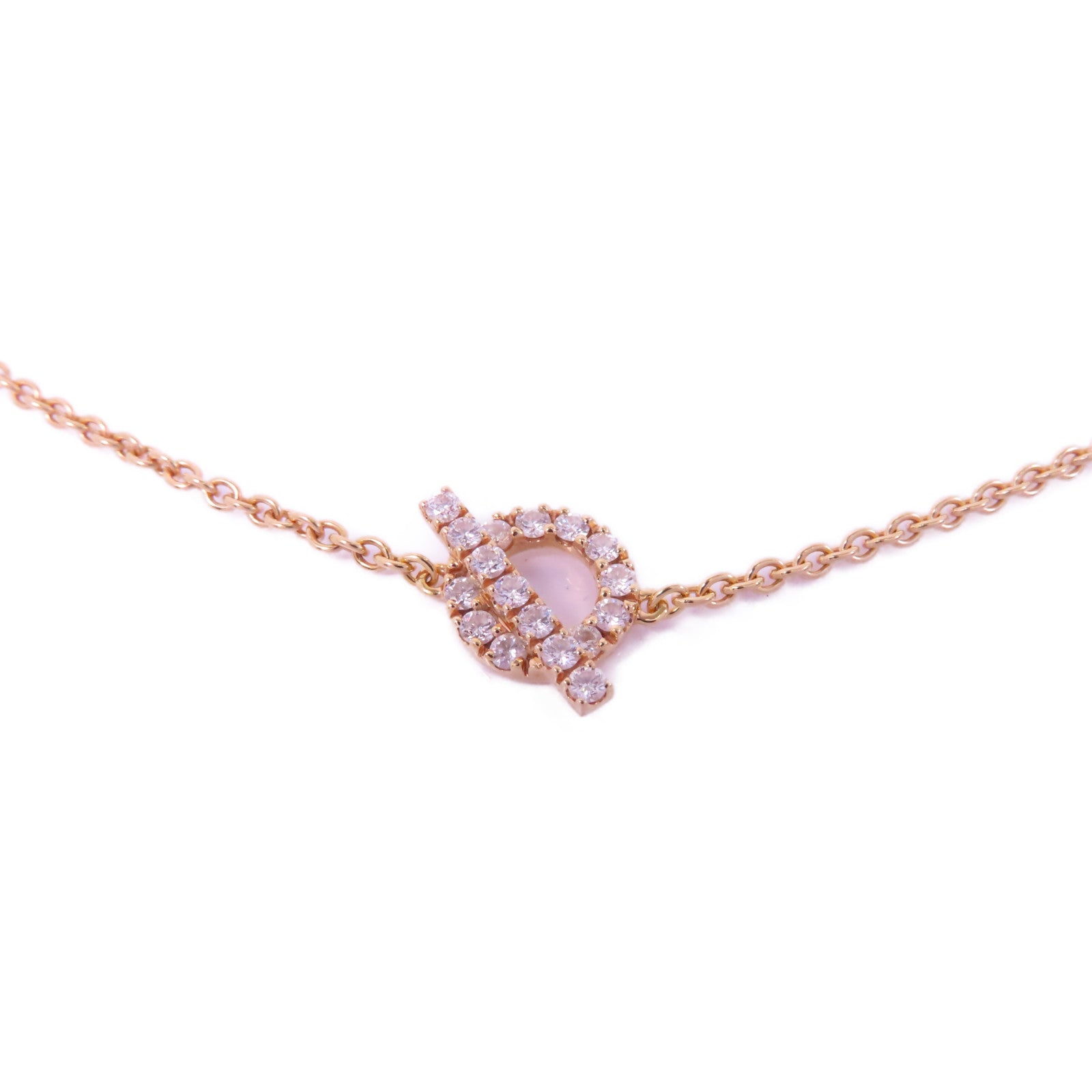HERMES 18K玫瑰金Finesse Bracelet鑽石手鏈