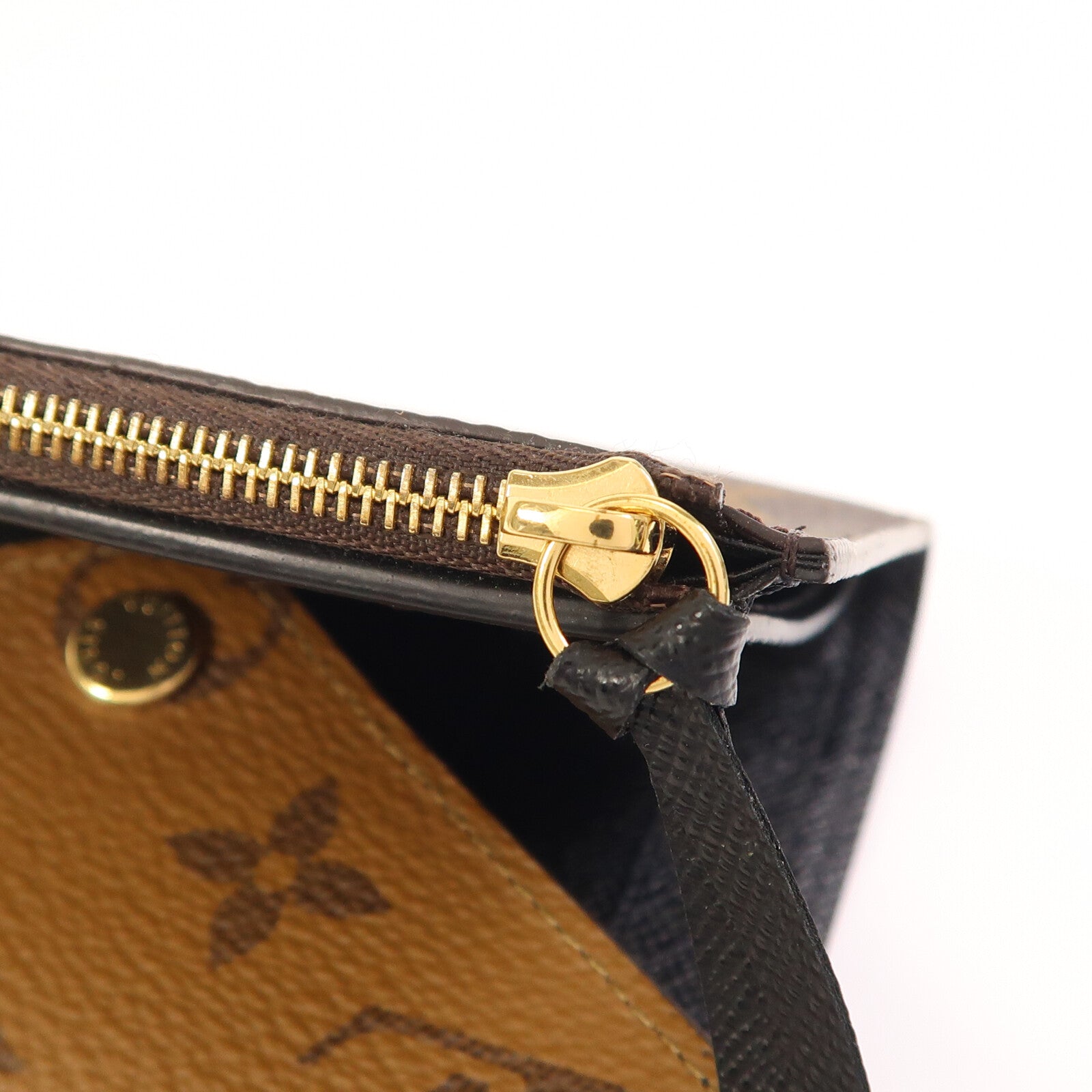 LOUIS VUITTON Monogram/Monogram Reverse Victorine Wallet金扣錢包棕色