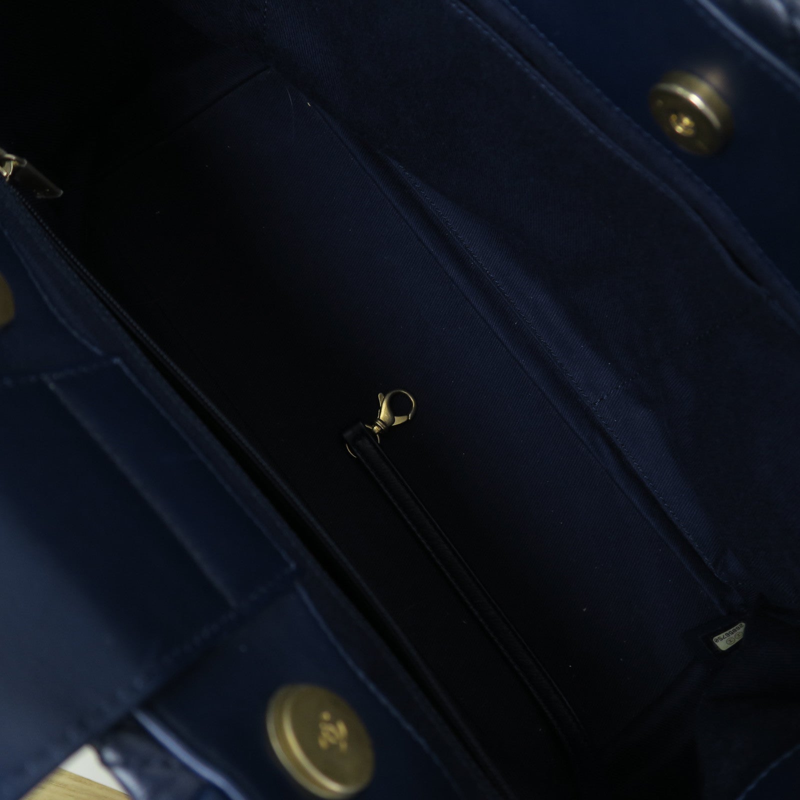 CHANEL 【激減優惠】菱格牛皮皮革Shoulder Tote金扣手挽肩背兩用袋藍色