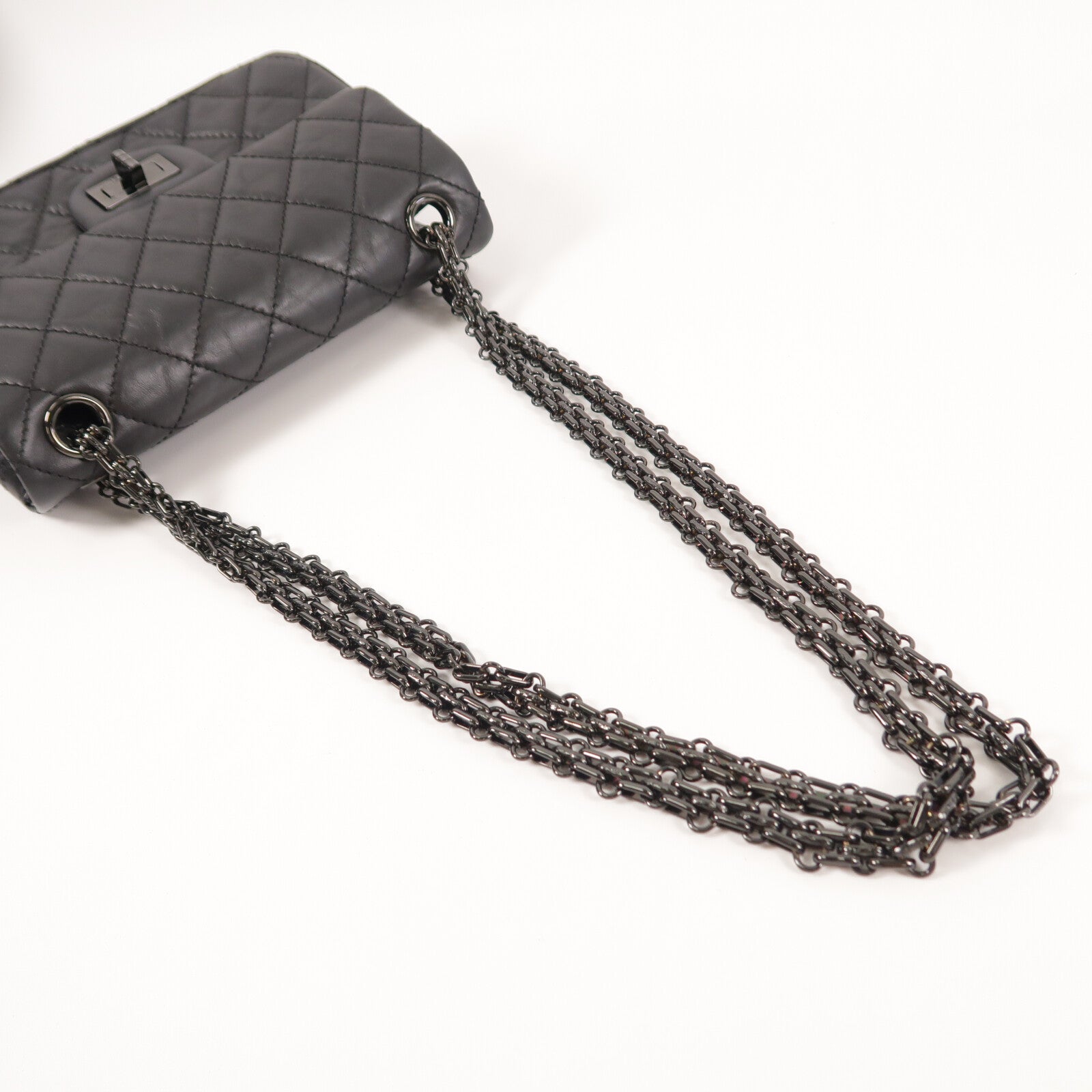 CHANEL 牛皮皮革2.55 Mini鏈帶肩背袋