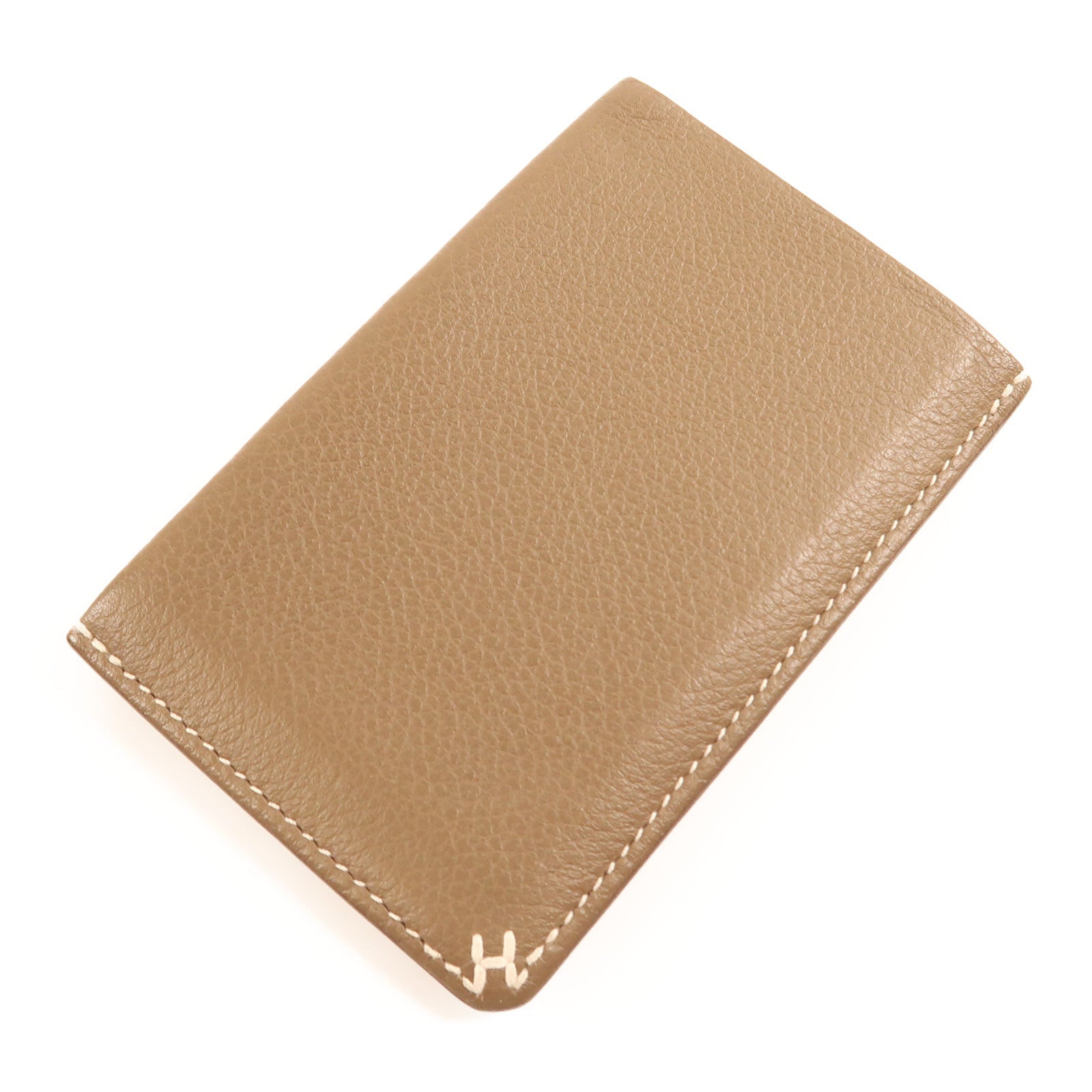 HERMES Evercolor皮革H Sellier卡片套Etoupe