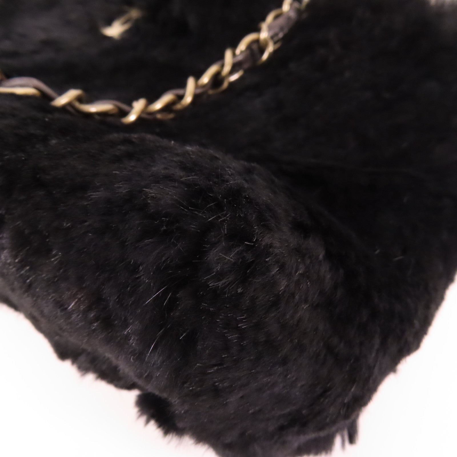 CHANEL 【激減優惠】兔毛Shoulder Bag鏈帶肩背袋