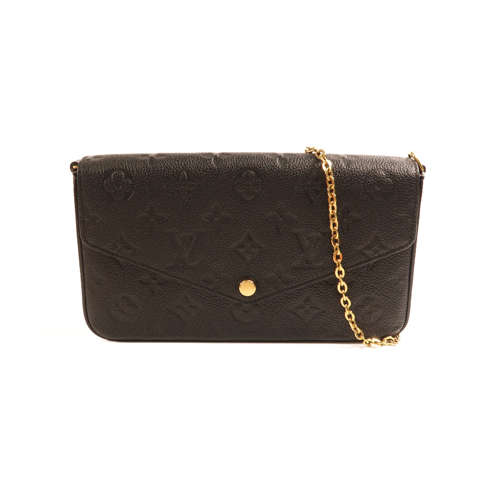 LOUIS VUITTON Monogram Empreinte Felicie Pochette 金扣鏈帶肩背袋