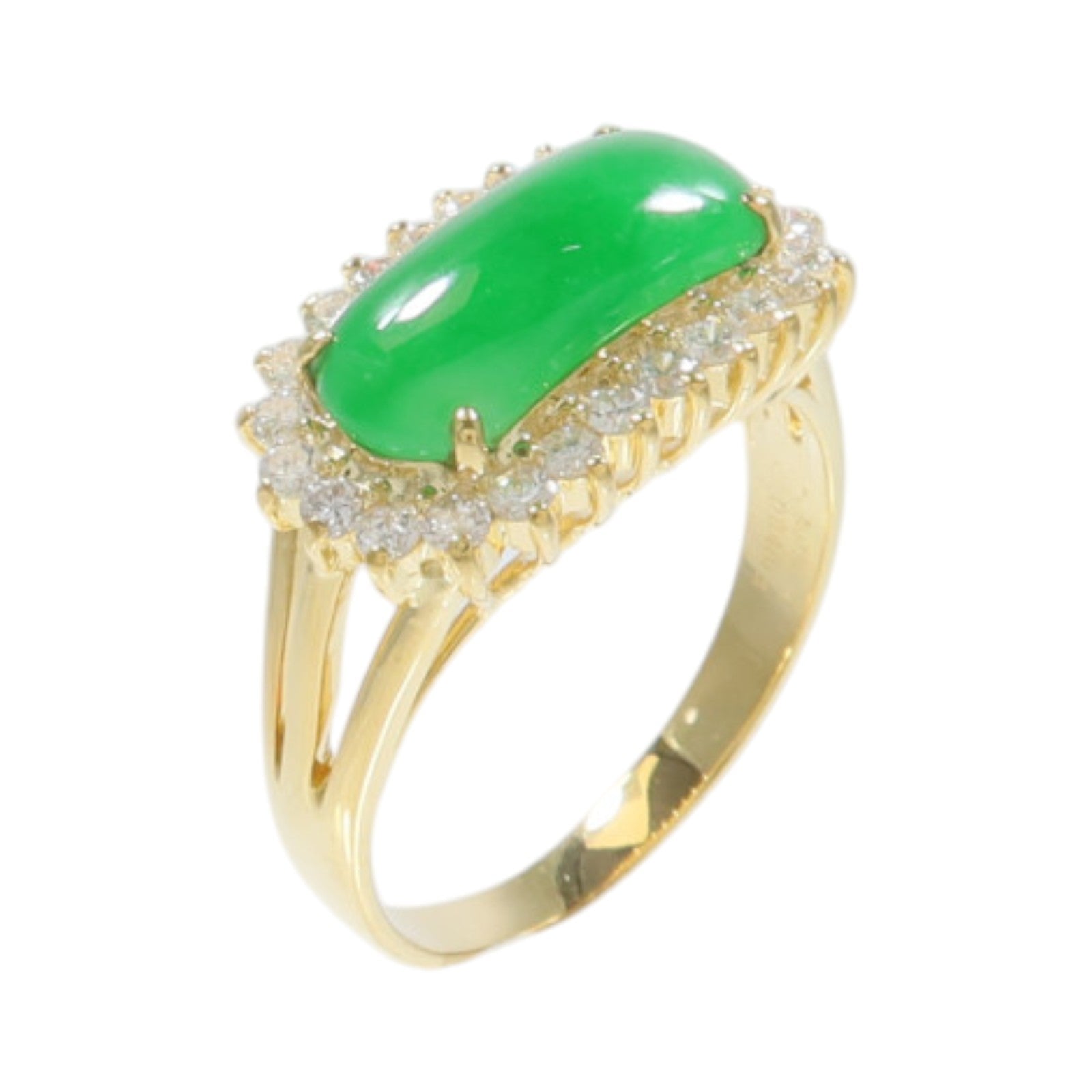 JEWELRY 18K黃金Jade Diamond Ring翡翠/鑽石戒指