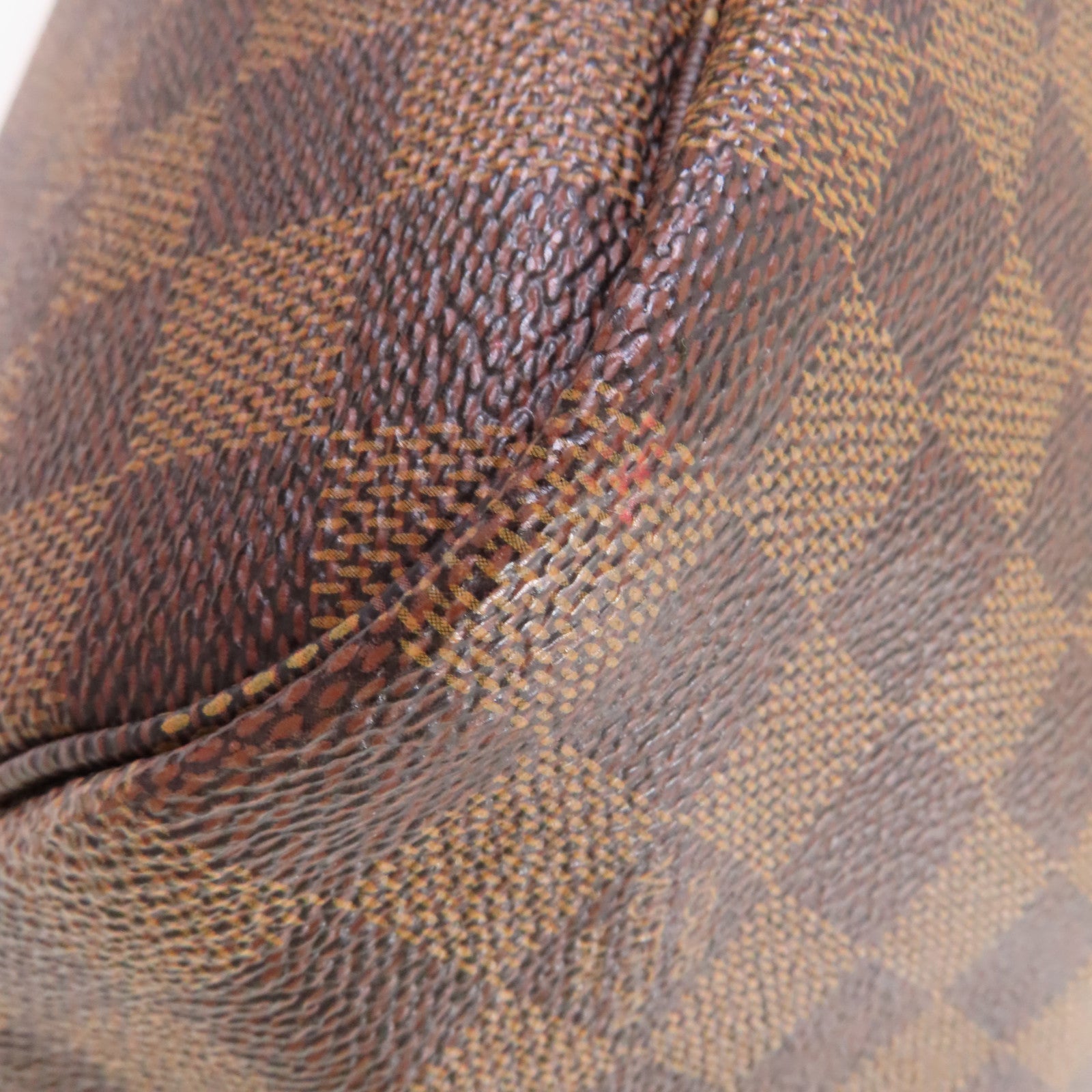 LOUIS VUITTON 【激減優惠】Damier Ebene Neverfull MM Tote Bag金扣肩背袋啡色/紅色