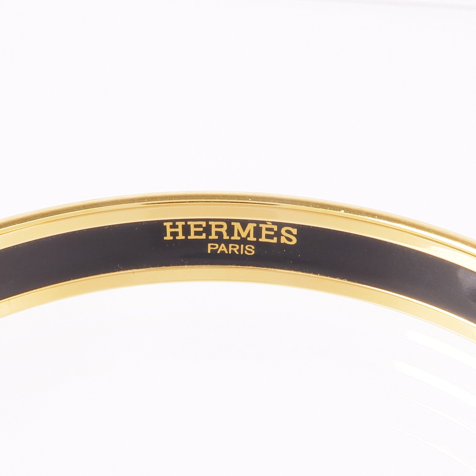 HERMES Bracelet Bangle Enamel Metal Gold