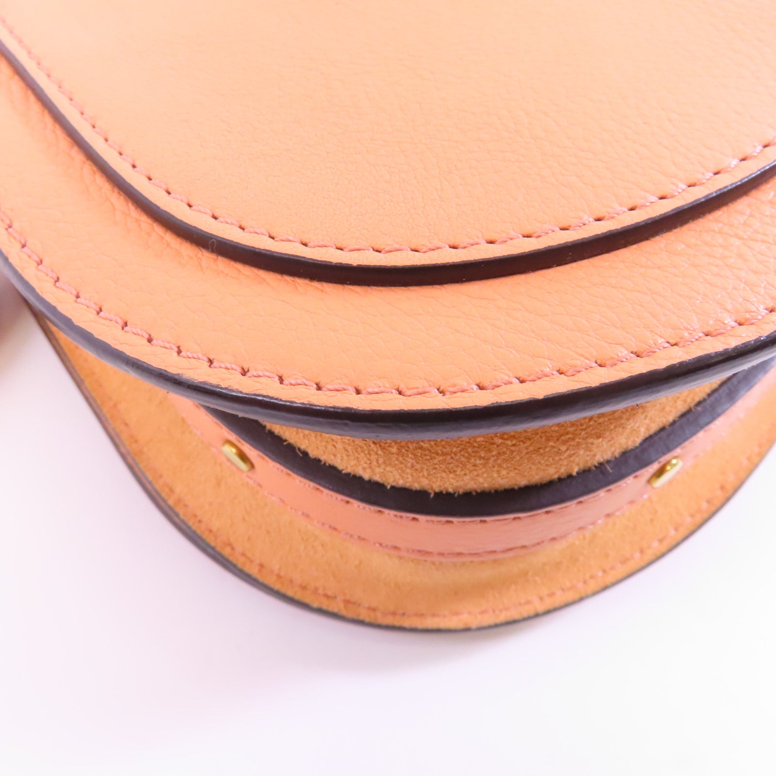 Chloe 【激減優惠】牛皮皮革Shoulder Bag金扣手挽肩背兩用袋橙色